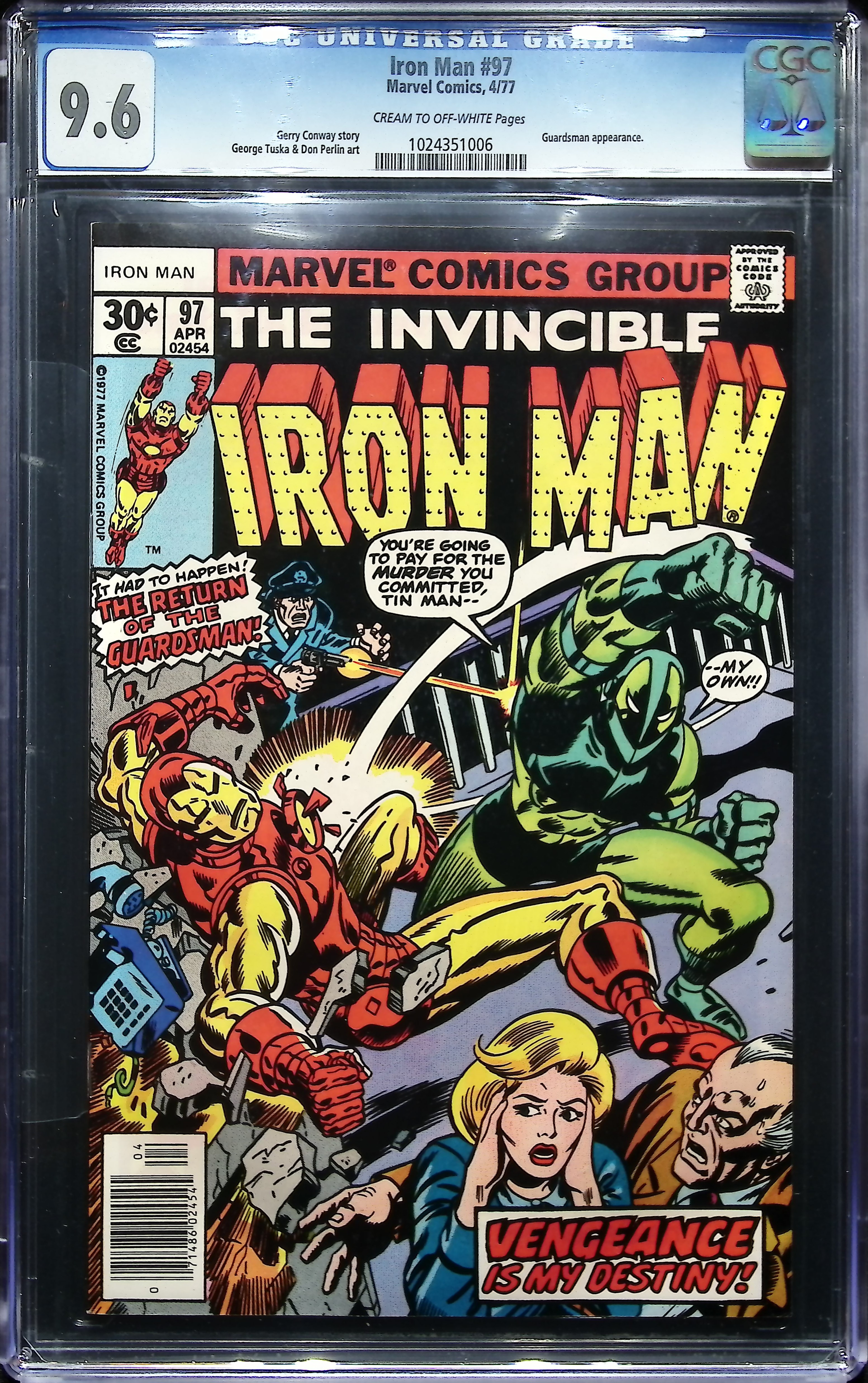 1977 Iron Man #97 CGC 9.6 Marvel Comics