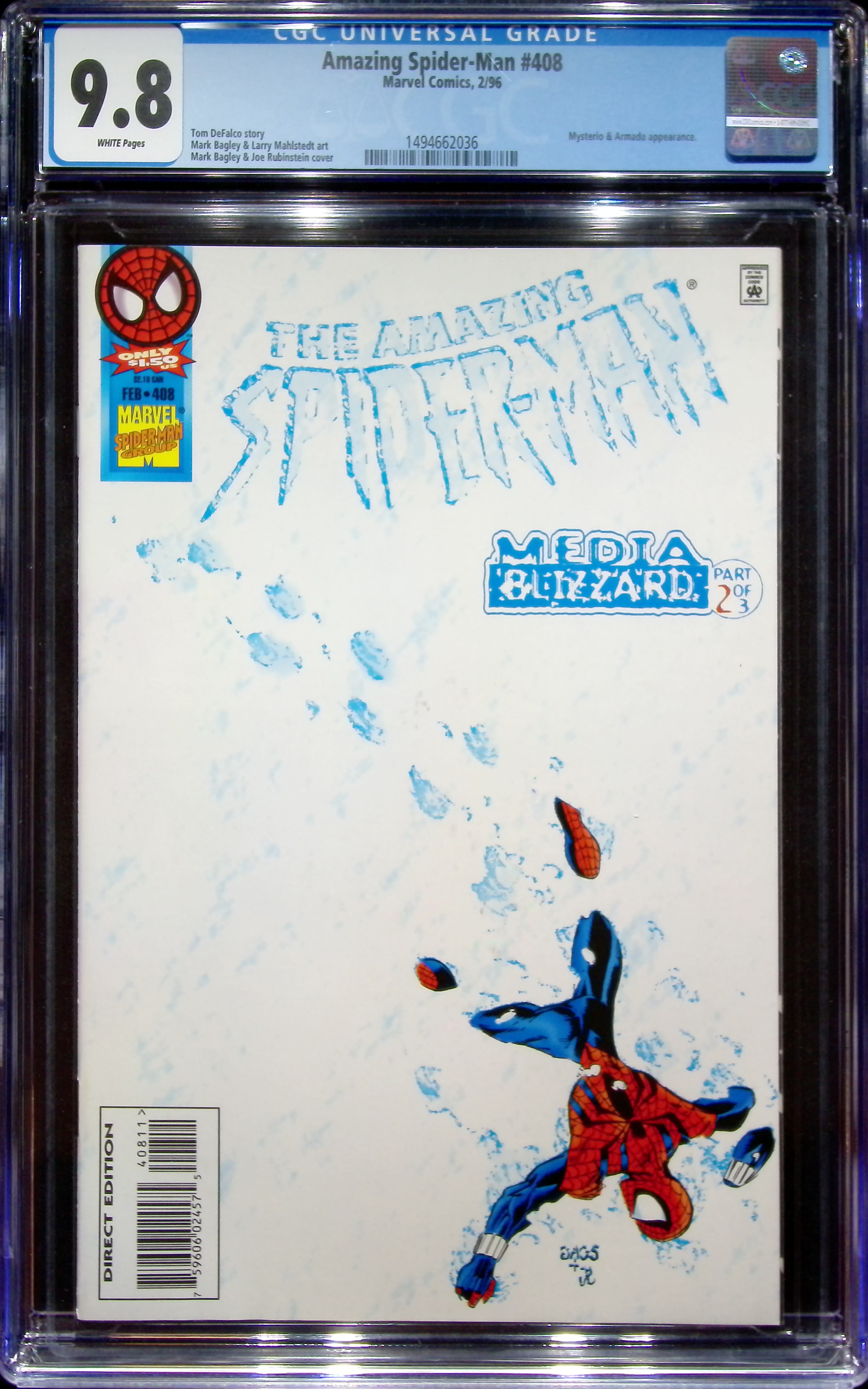 1996 Amazing Spider-Man #408 CGC 9.8 Marvel Comics