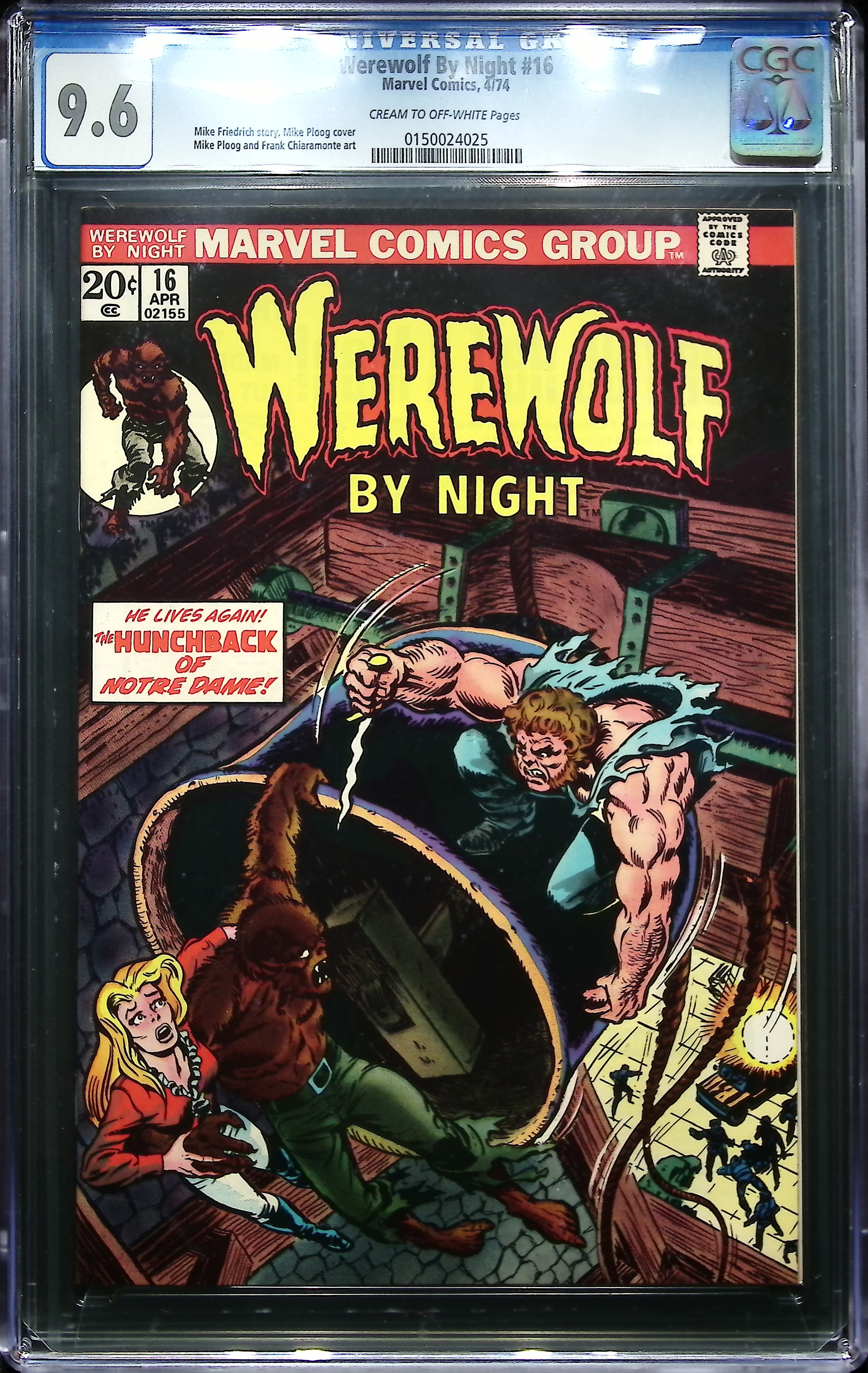 1974 Werewolf By Night #16 CGC 9.6 Marvel Comics