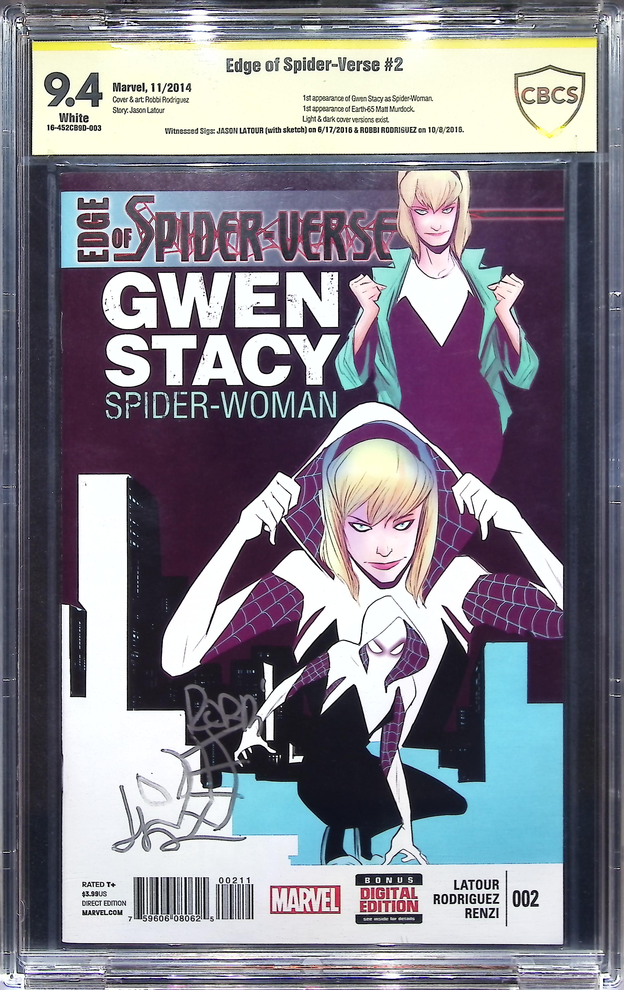 2014 Edge of Spider-Verse: Gwen Stacy #2 CBCS 9.4 Marvel Comics