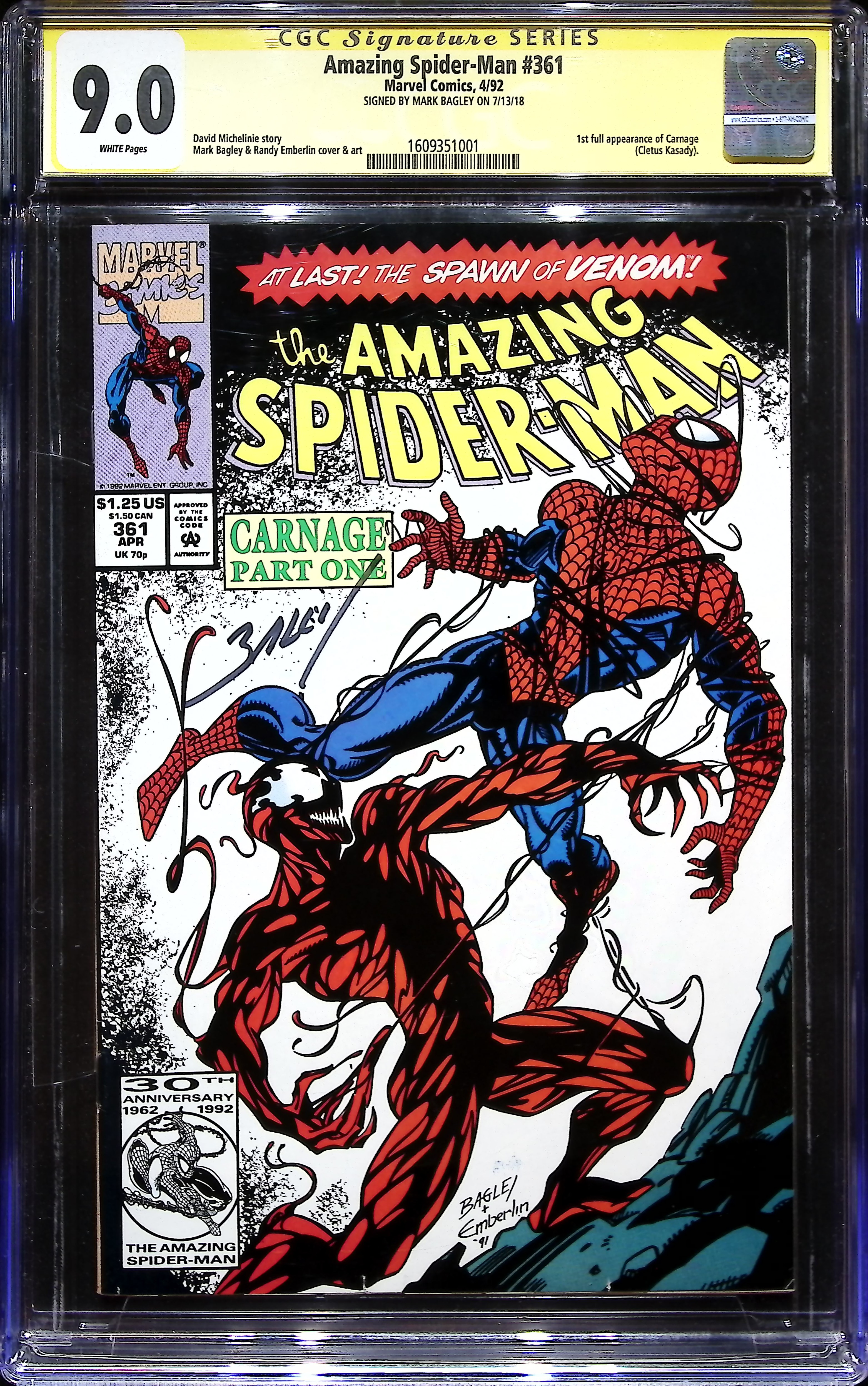 1992 Amazing Spider-Man #361 CGC 9 Marvel Comics