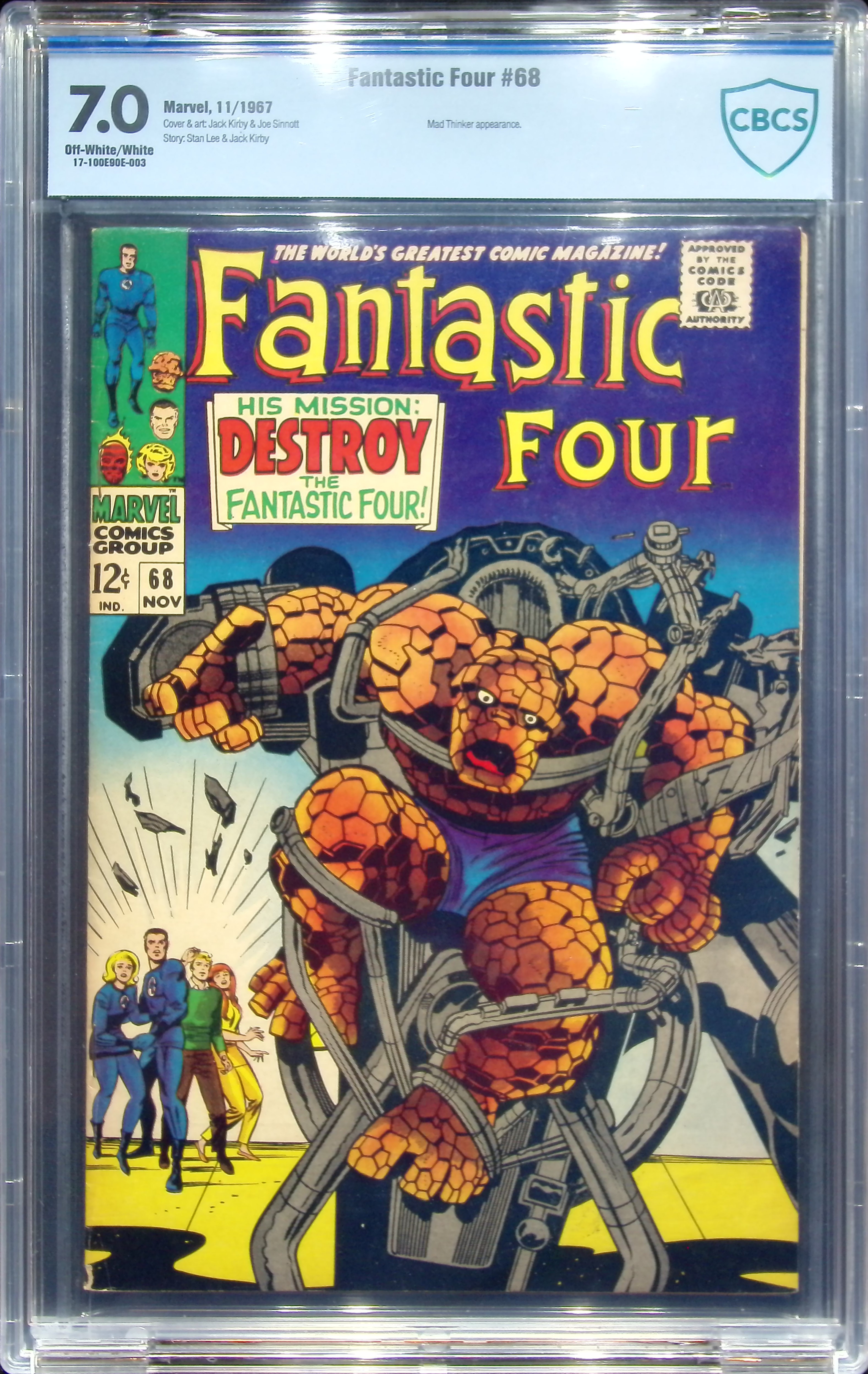 1967 Fantastic Four #68 CBCS 7 Marvel Comics