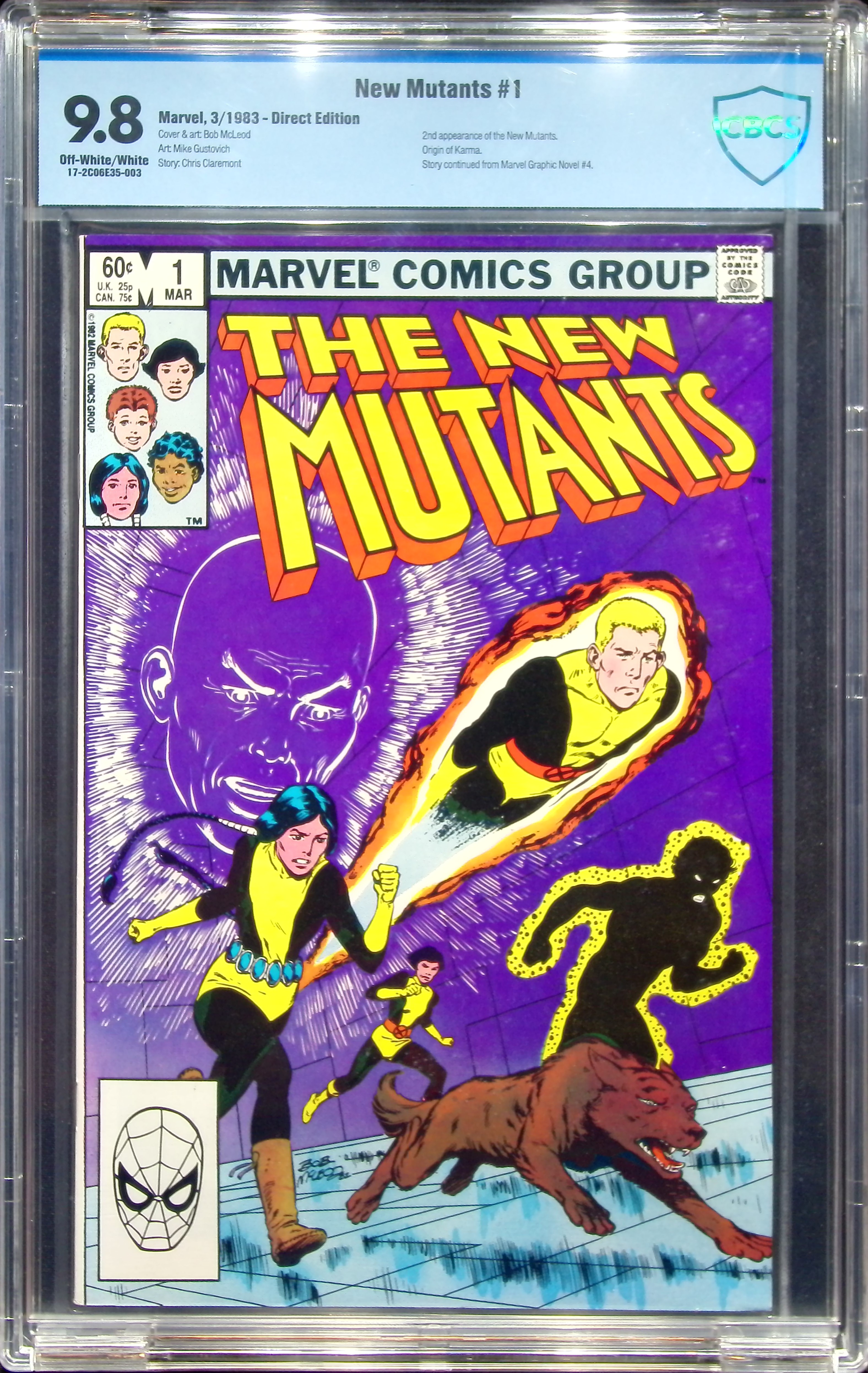 1983 New Mutants #1 CBCS 9.8 Marvel Comics