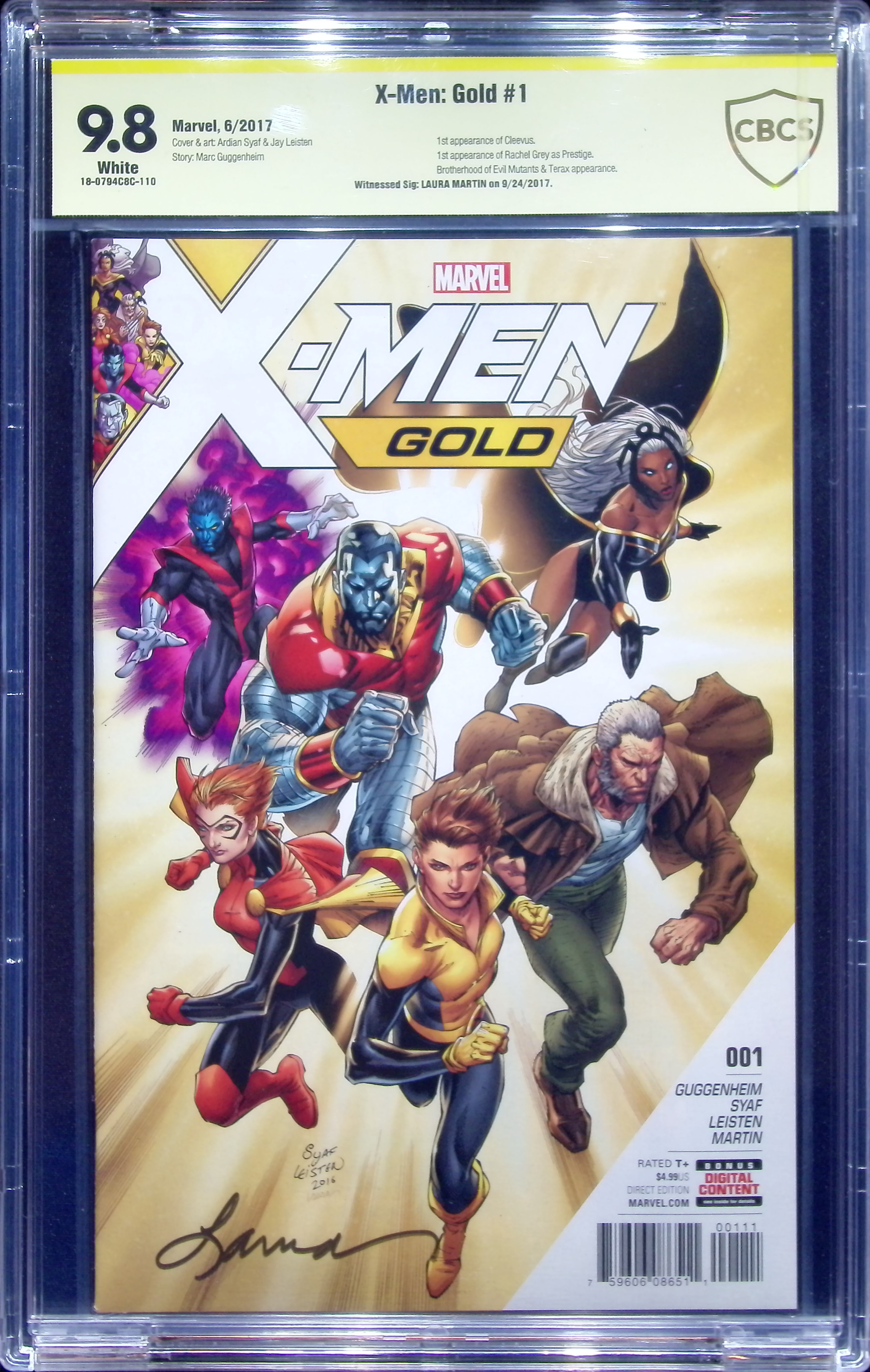 2017 X-Men: Gold #1 CBCS 9.8 Marvel Comics