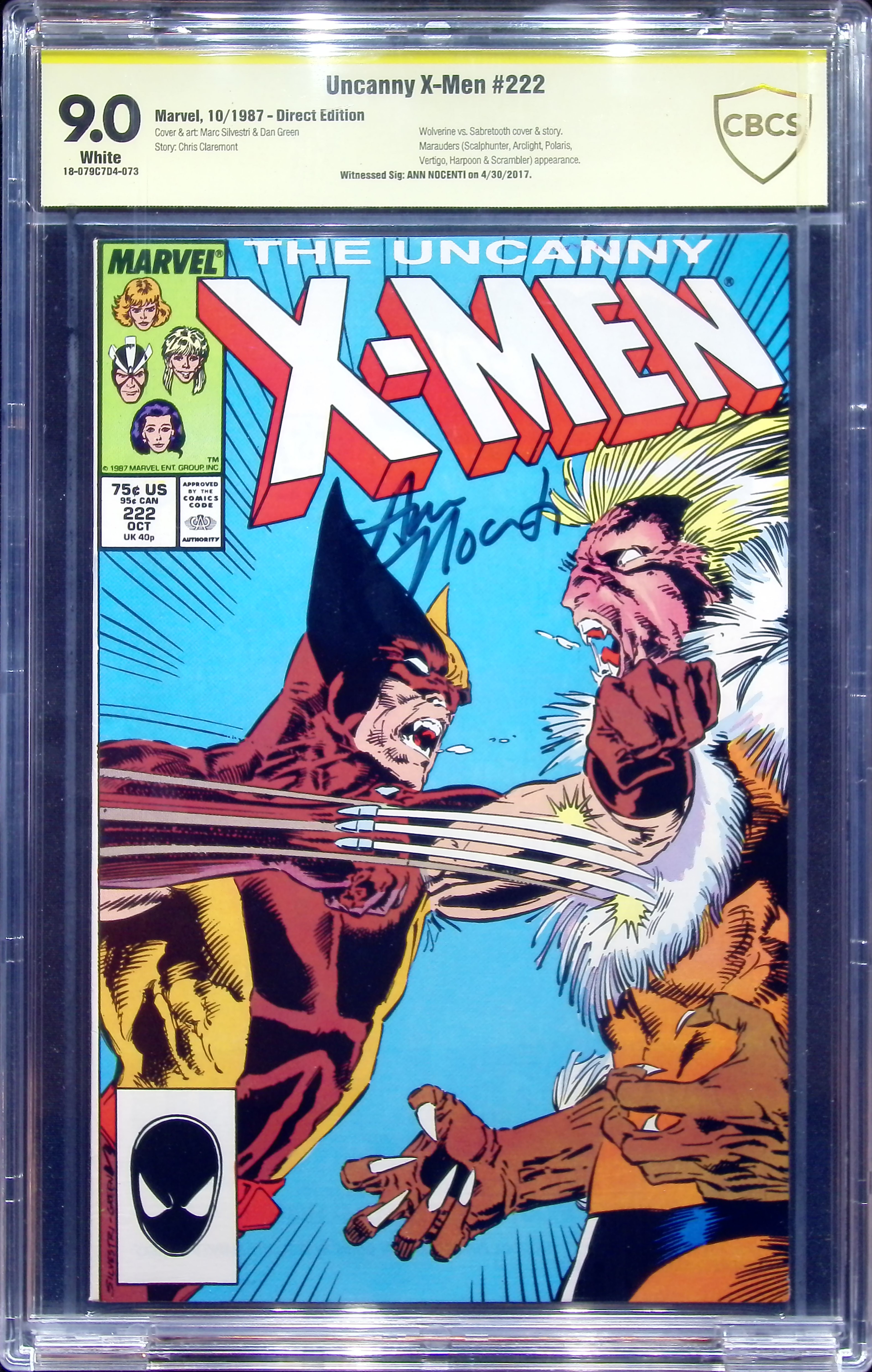 1987 Uncanny X-Men #222 CBCS 9 Marvel Comics