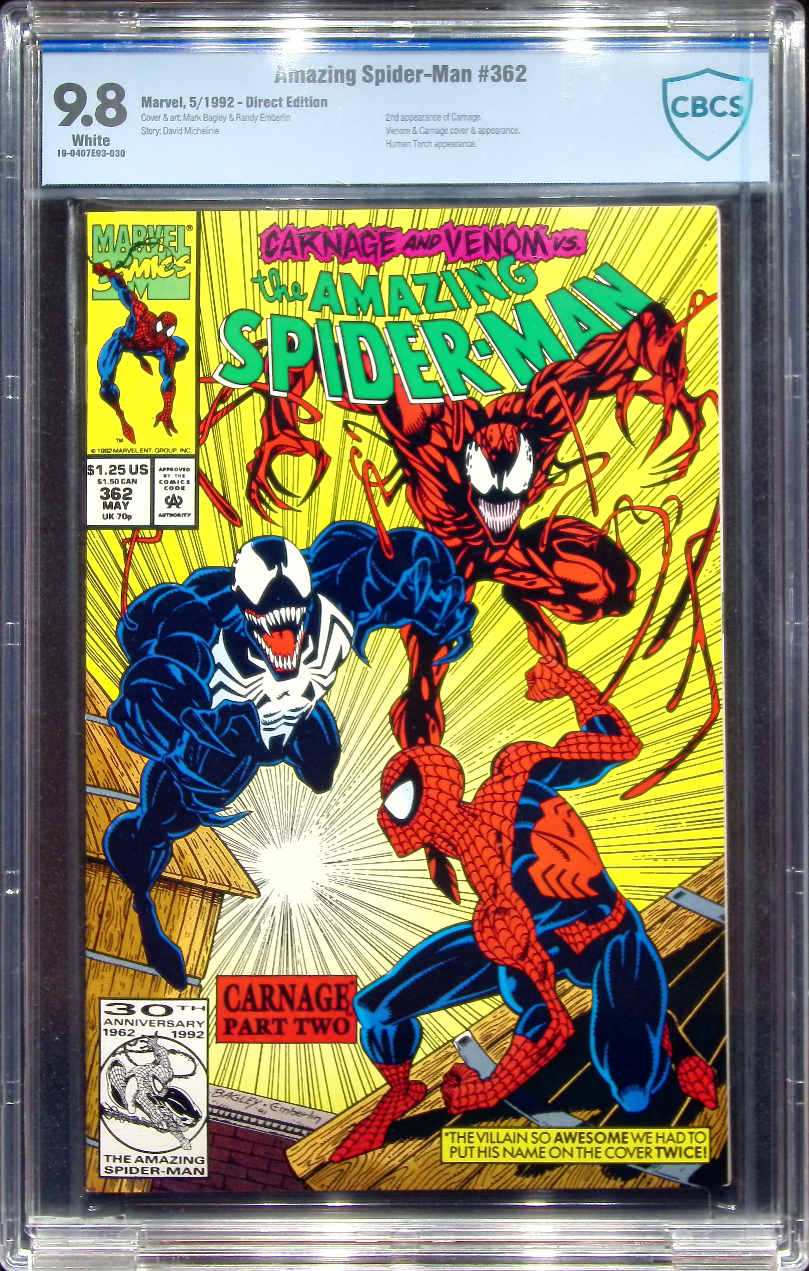 1992 Amazing Spider-Man #362 CBCS 9.8 Marvel Comics