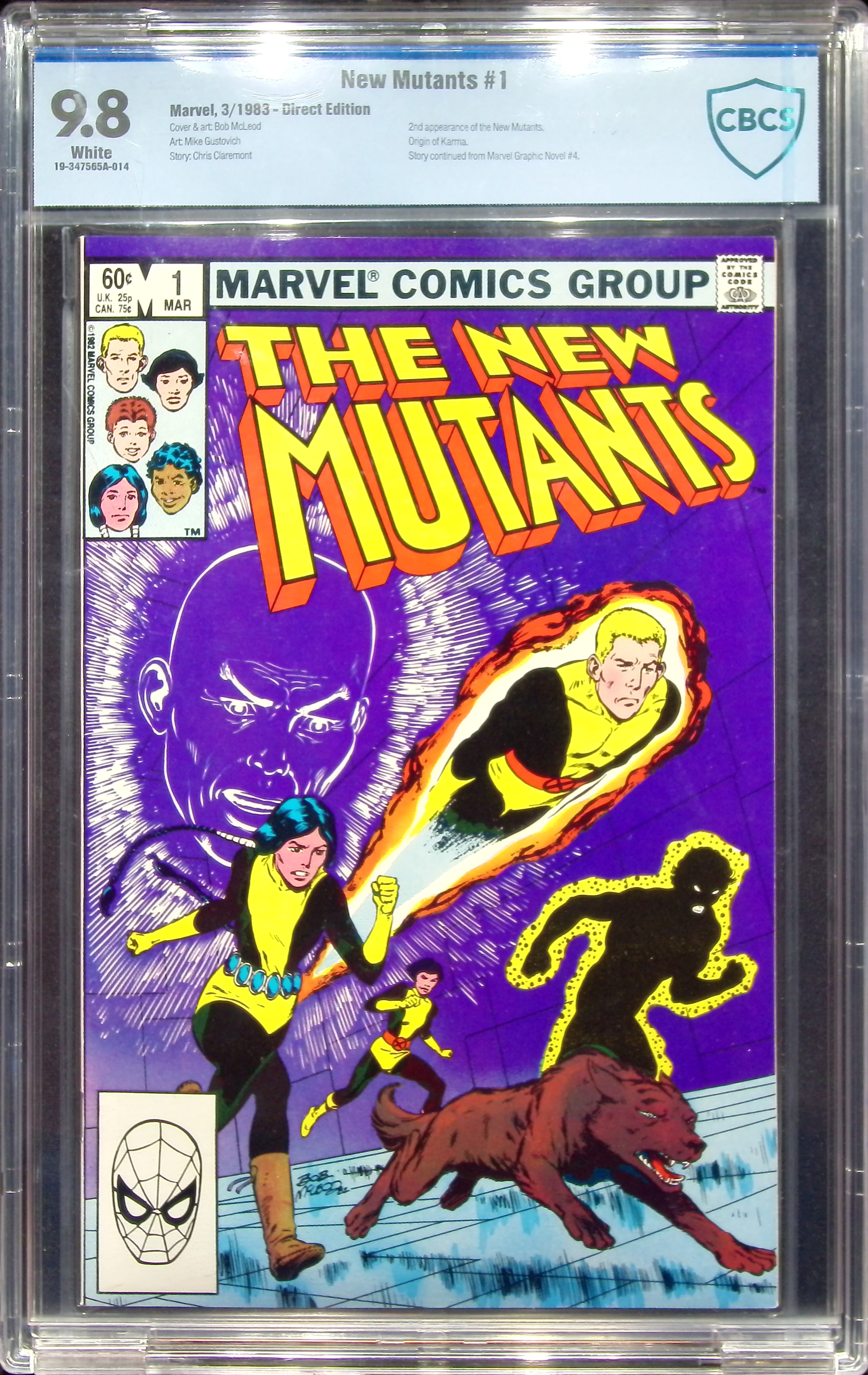 1983 New Mutants #1 CBCS 9.8 Marvel Comics