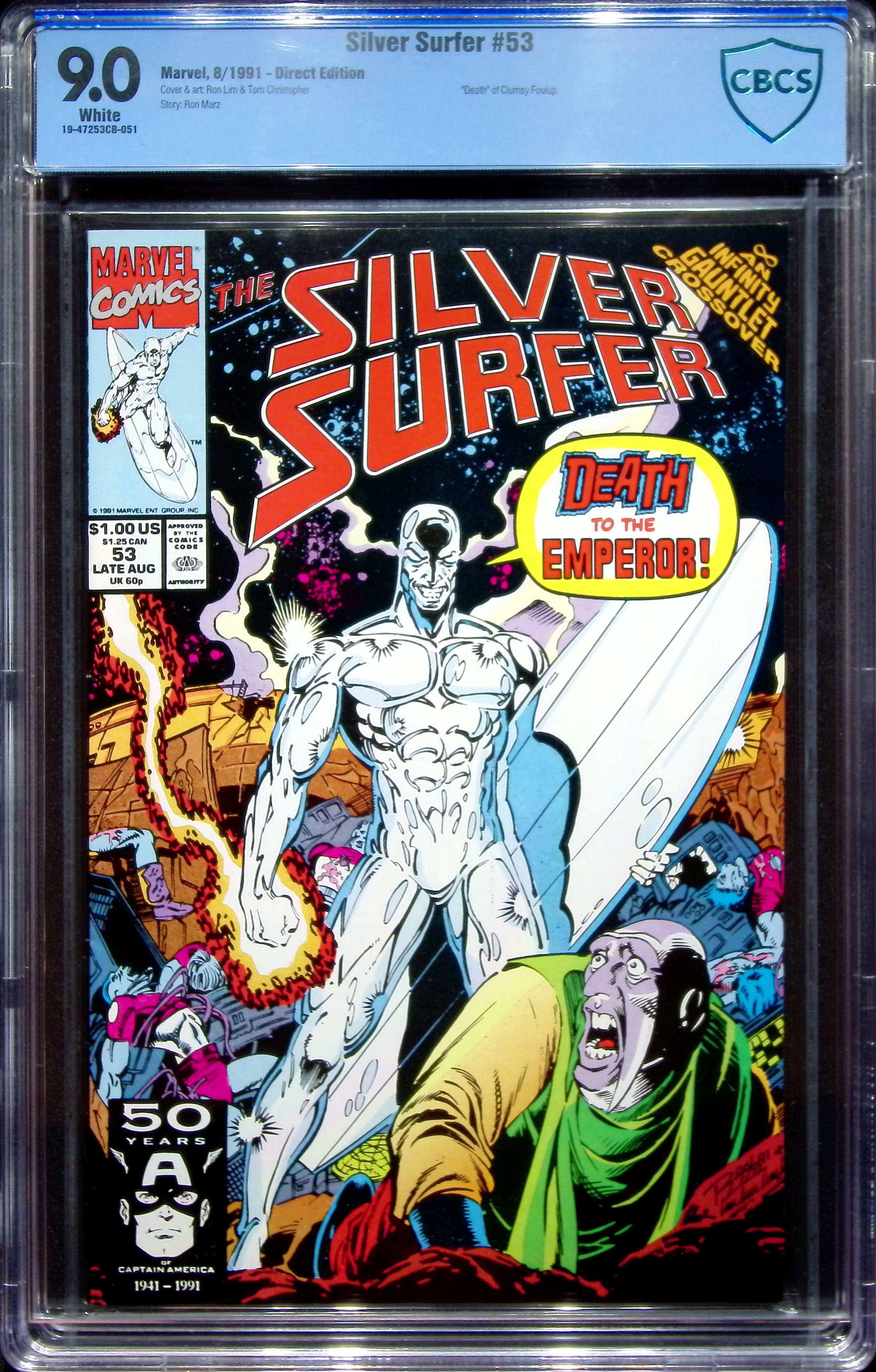 1991 Silver Surfer #53 CBCS 9 Marvel Comics
