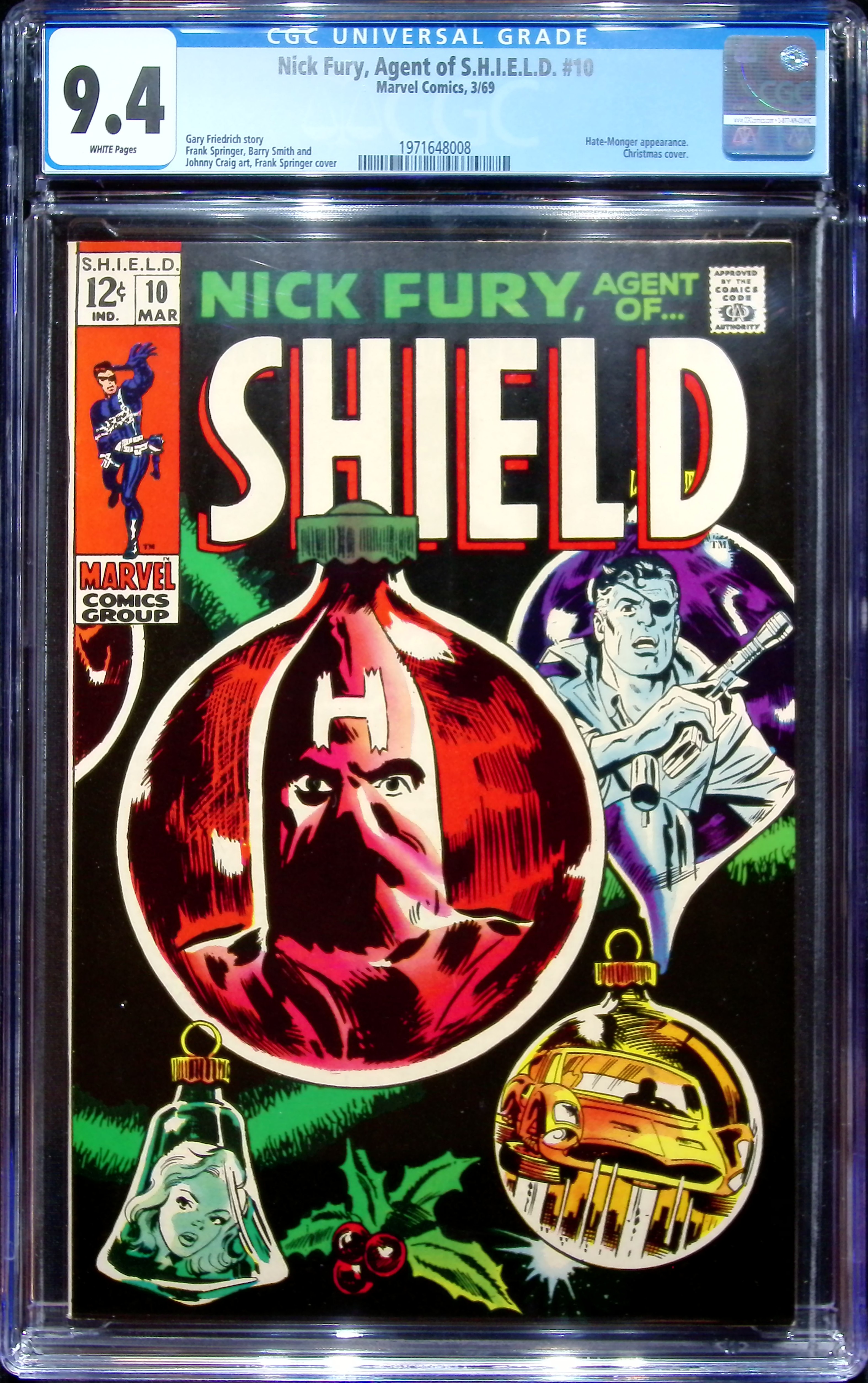 1969 Nick Fury, Agent of S.H.I.E.L.D. #10 CGC 9.4 Marvel Comics
