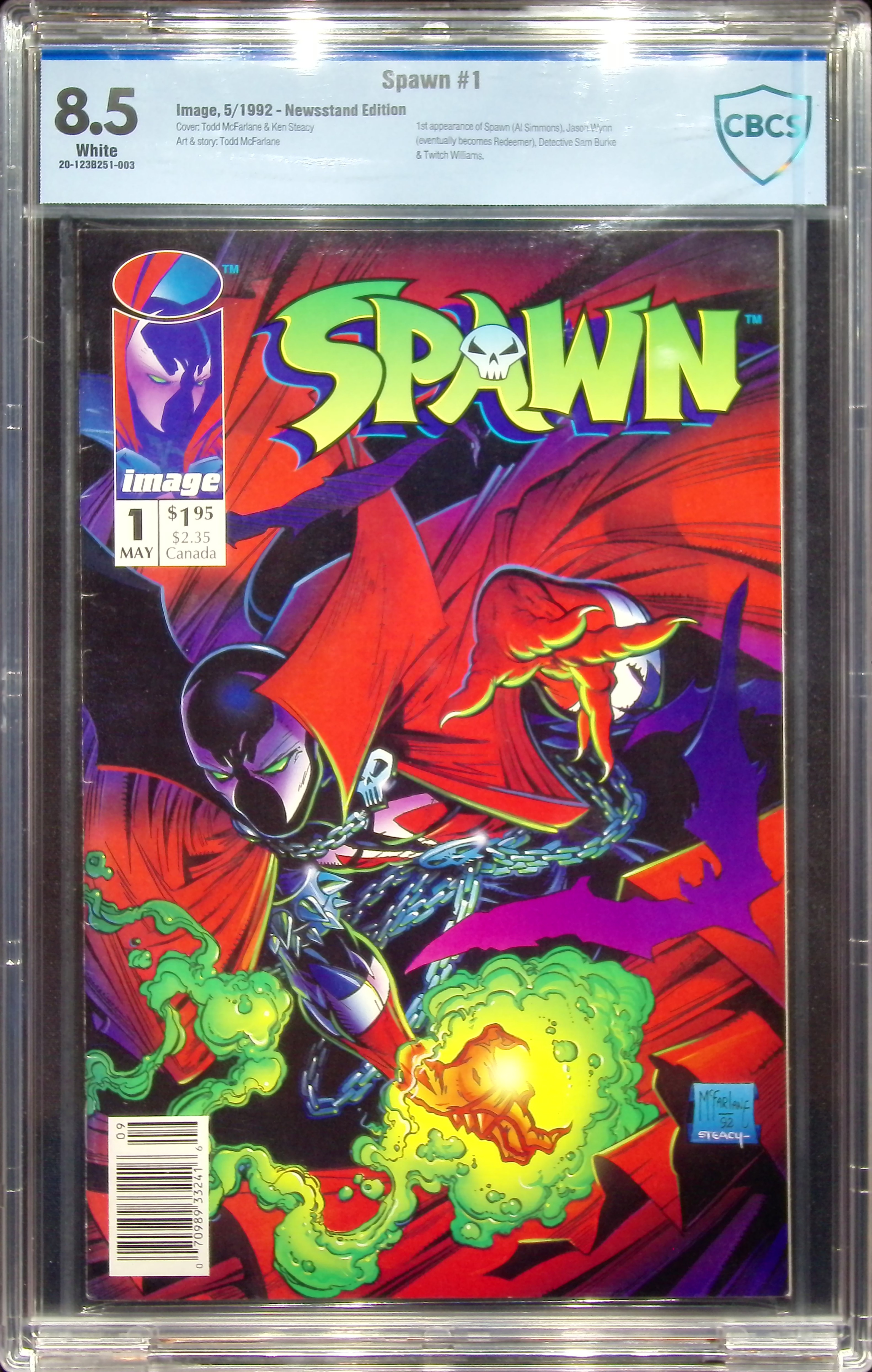 1992 Spawn #1 CBCS 8.5 Image Comics