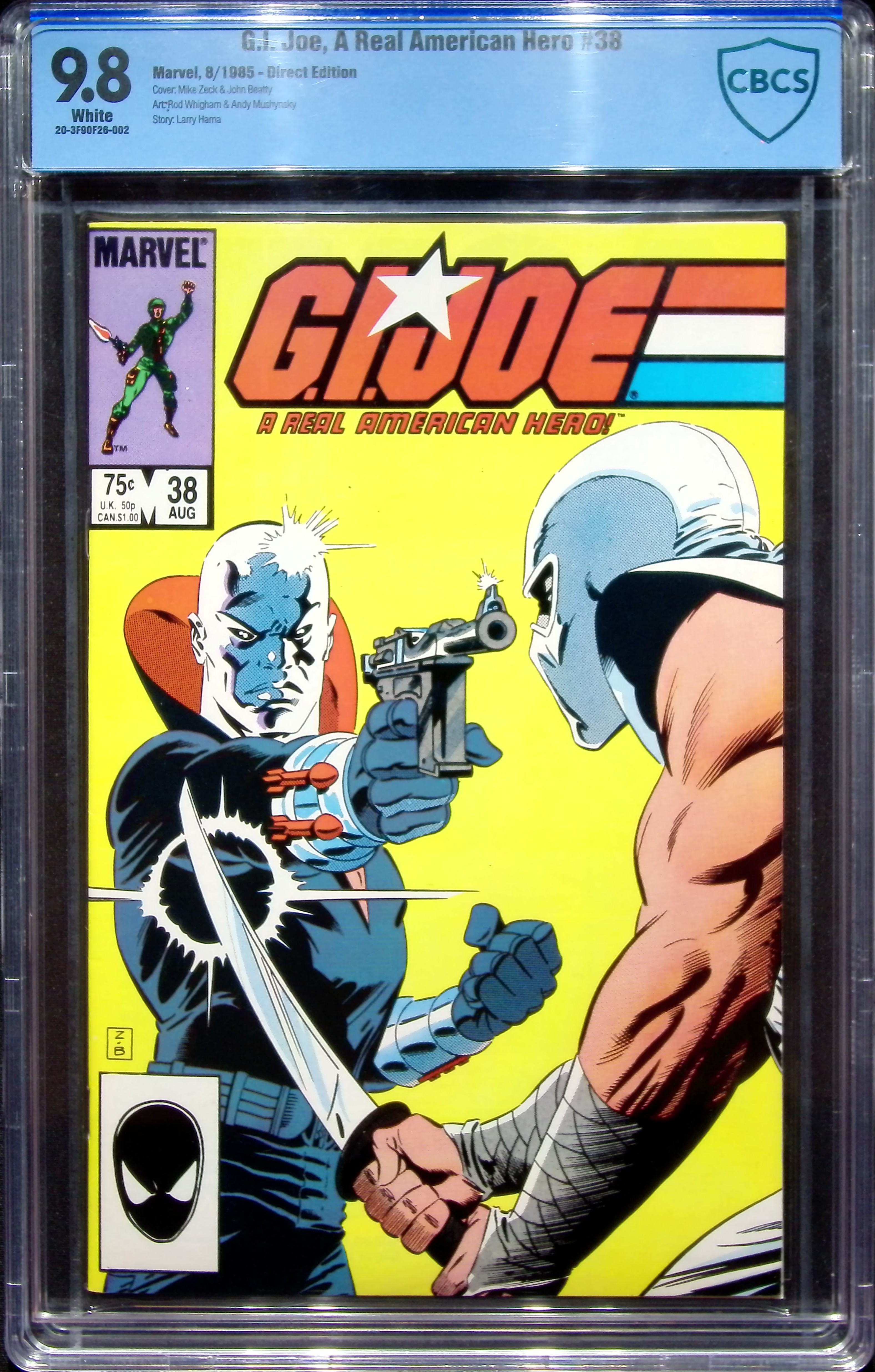 1985 G.I.Joe, A Real American Hero #38 CBCS 9.8 Marvel Comics