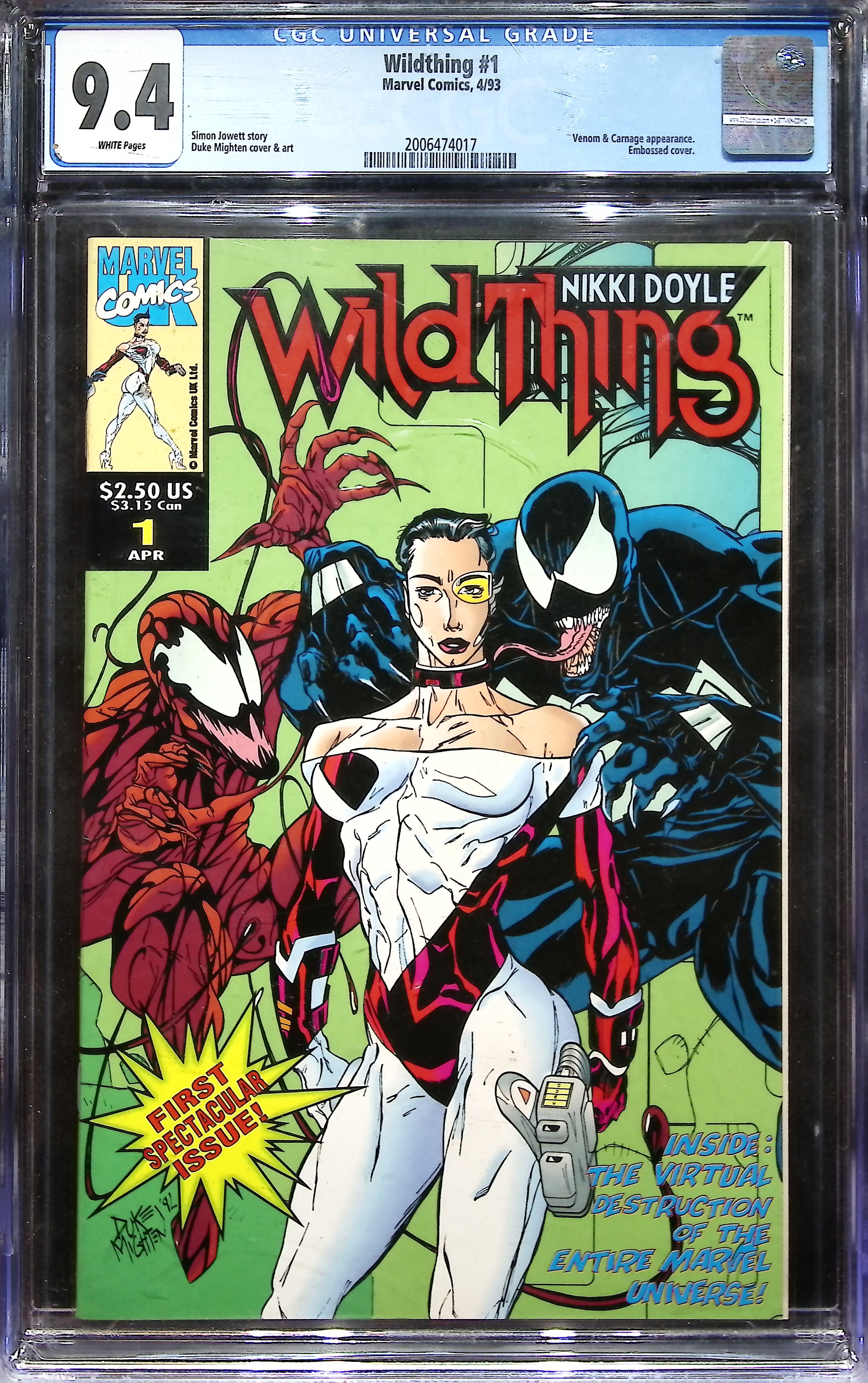 1993 Wildthing #1 CGC 9.4 Marvel Comics