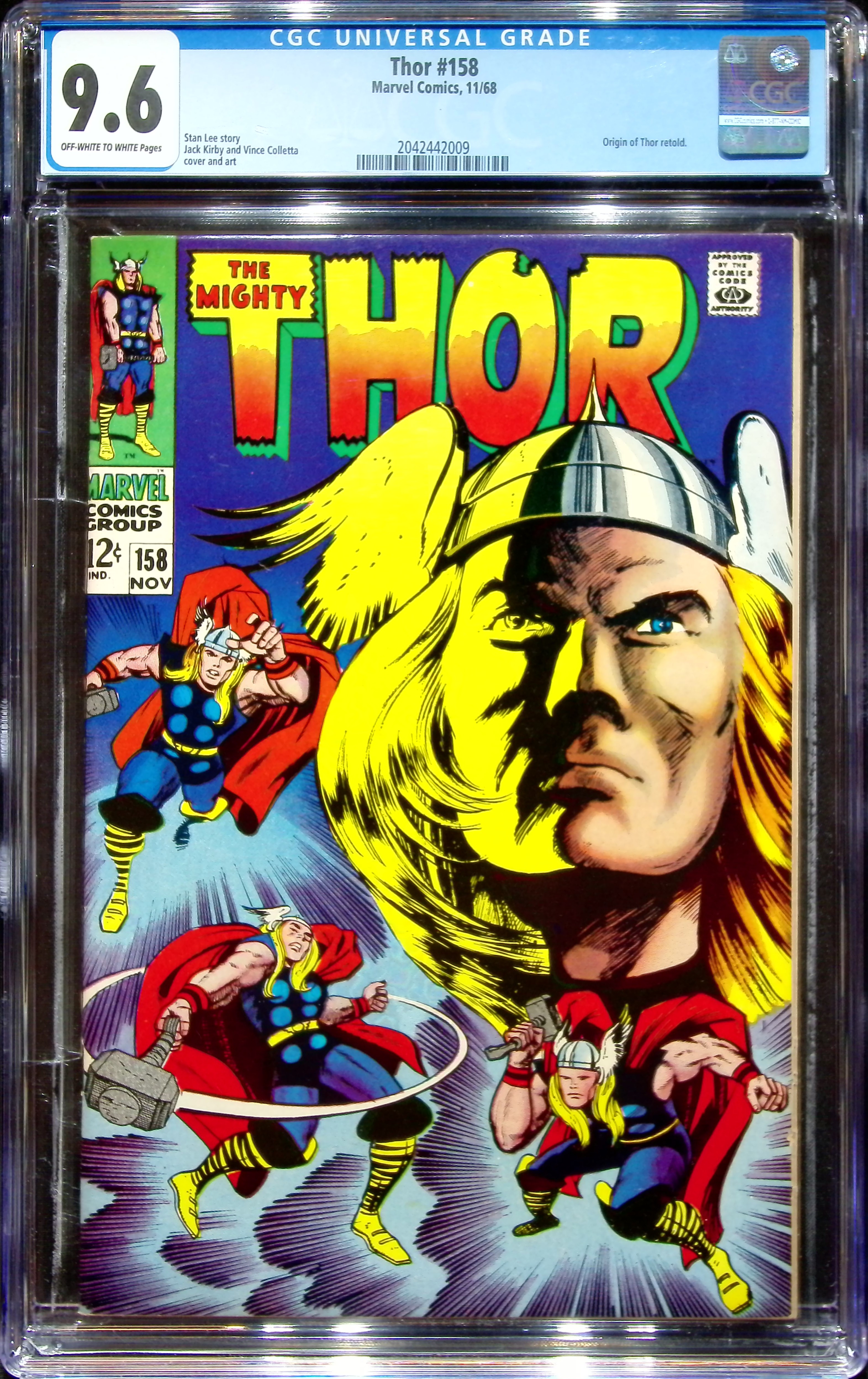 1968 Thor #158 CGC 9.6 Marvel Comics