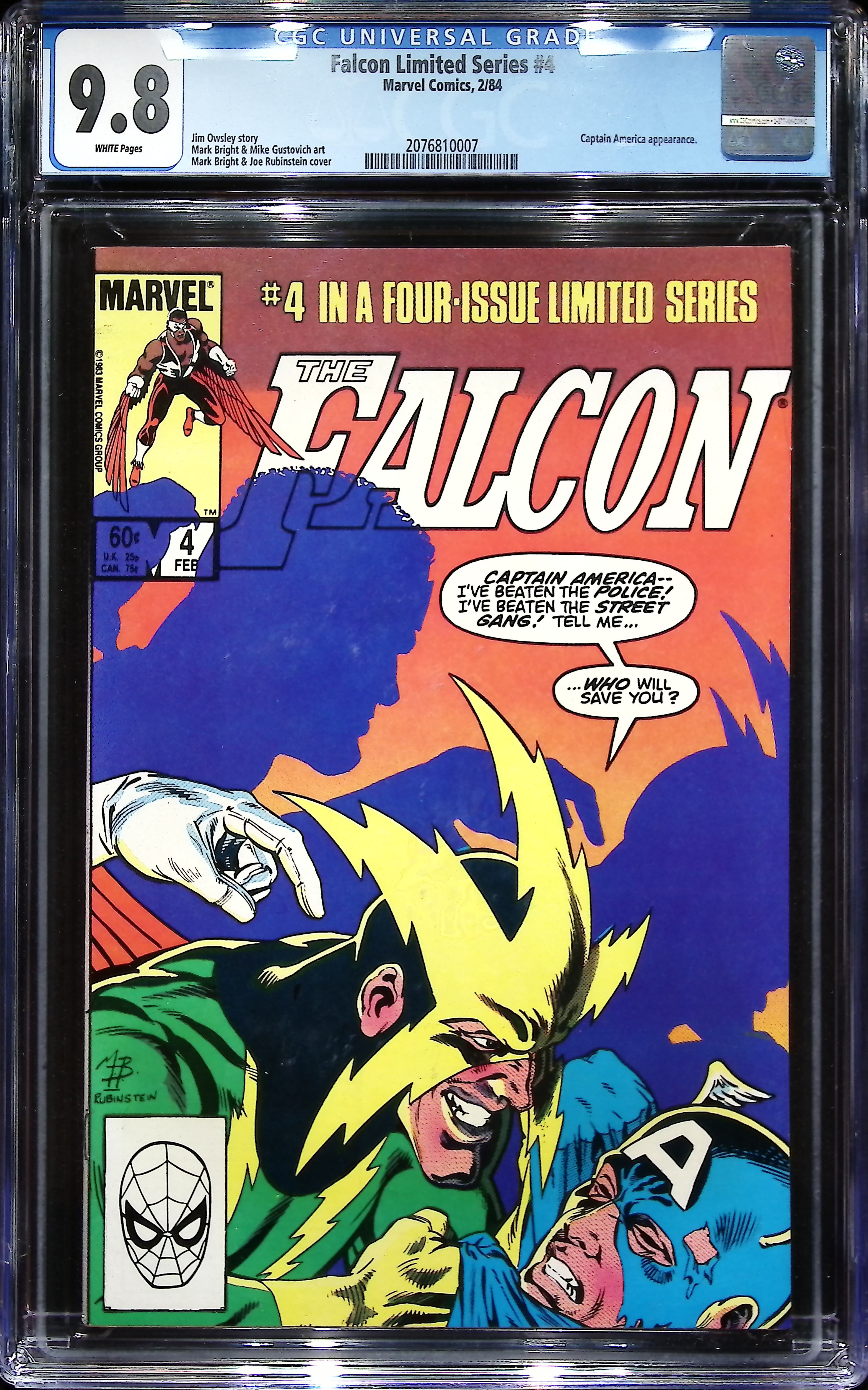 1984 Falcon Limited Series #4 CGC 9.8 Marvel Comics
