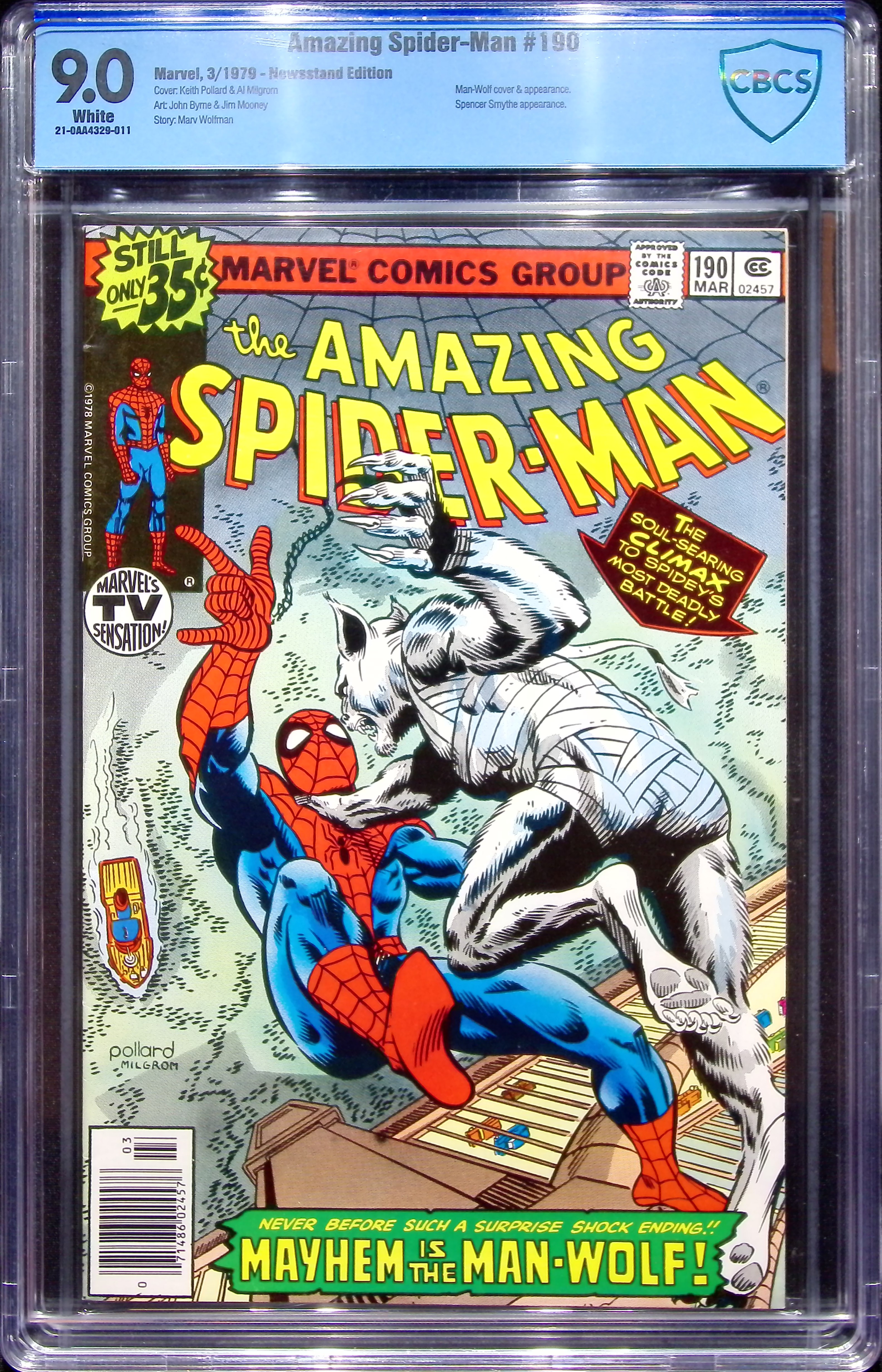 1979 Amazing Spider-Man #190 CBCS 9 Marvel Comics