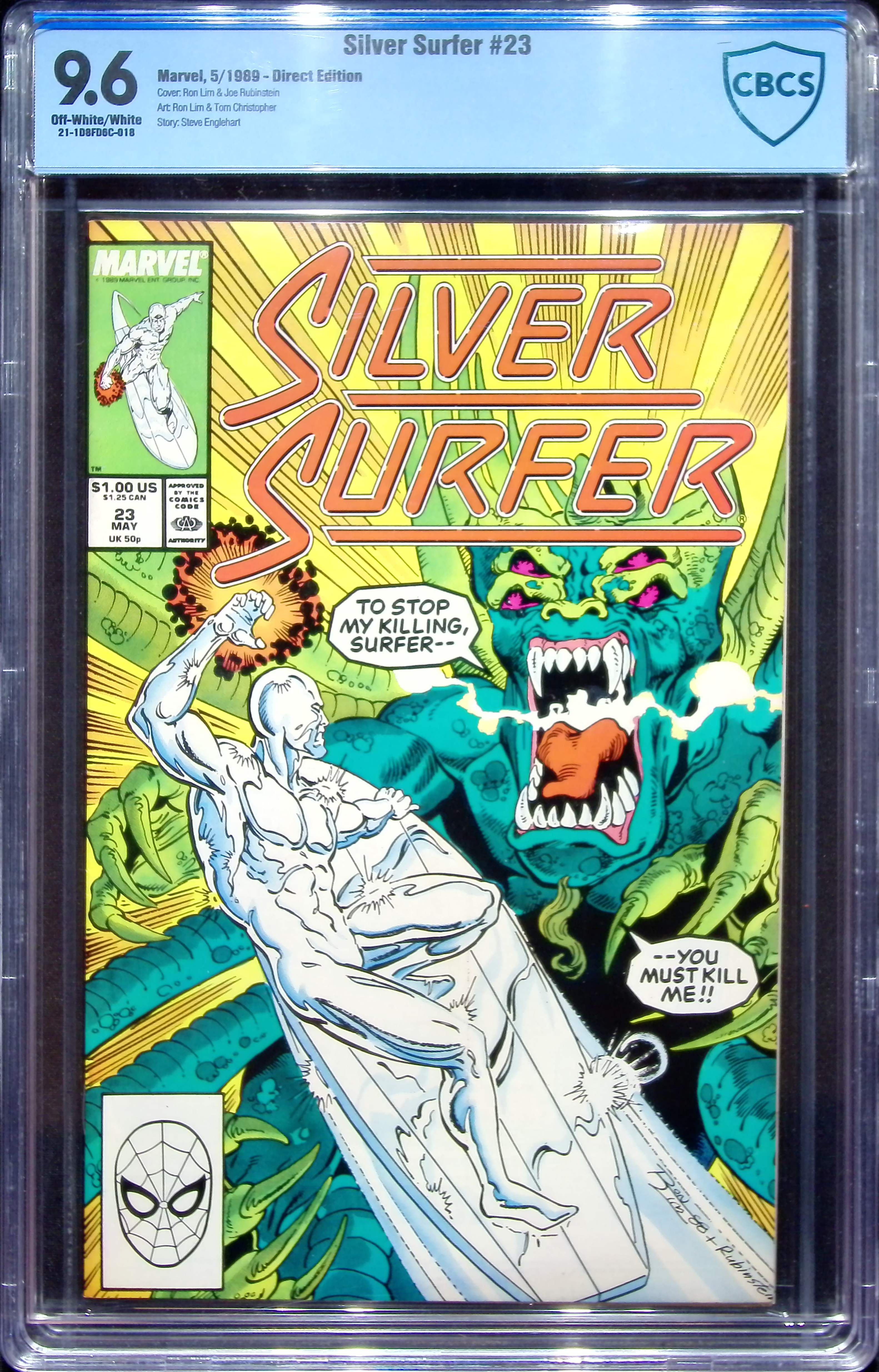 1989 Silver Surfer #23 CBCS 9.6 Marvel Comics