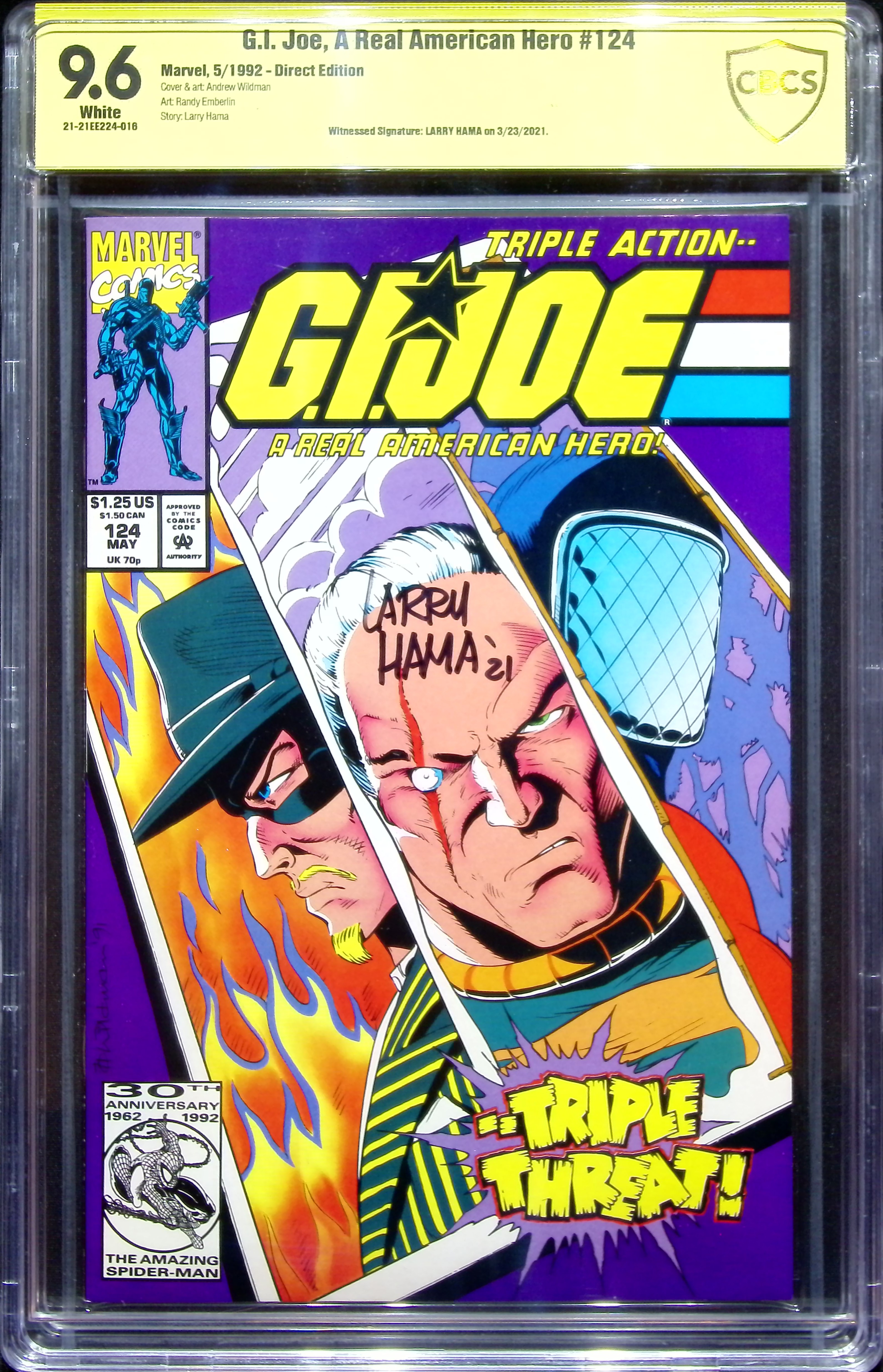 1992 G.I.Joe, A Real American Hero #124 CBCS 9.6 Marvel Comics