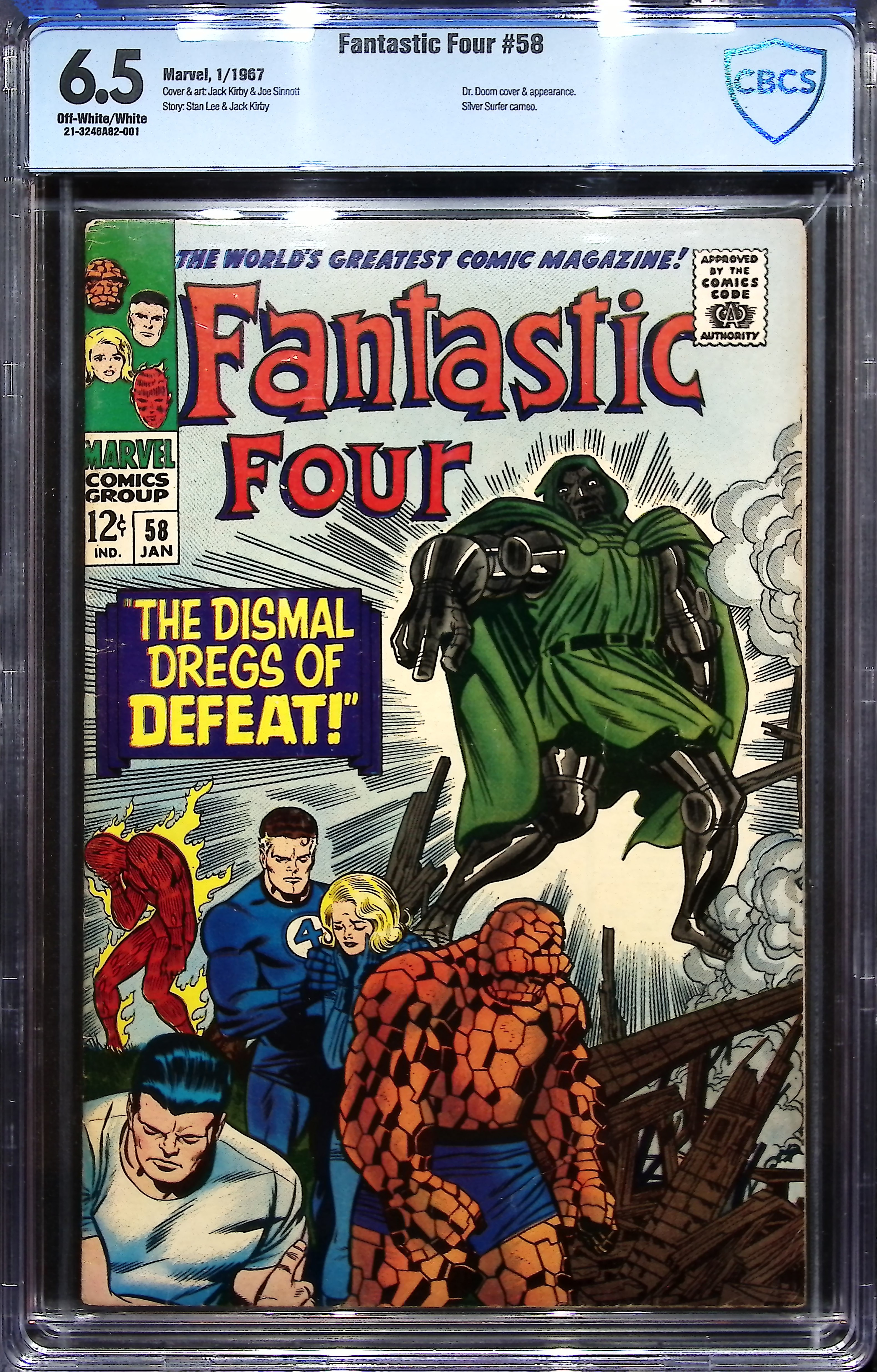 1967 Fantastic Four #58 CBCS 6.5 Marvel Comics