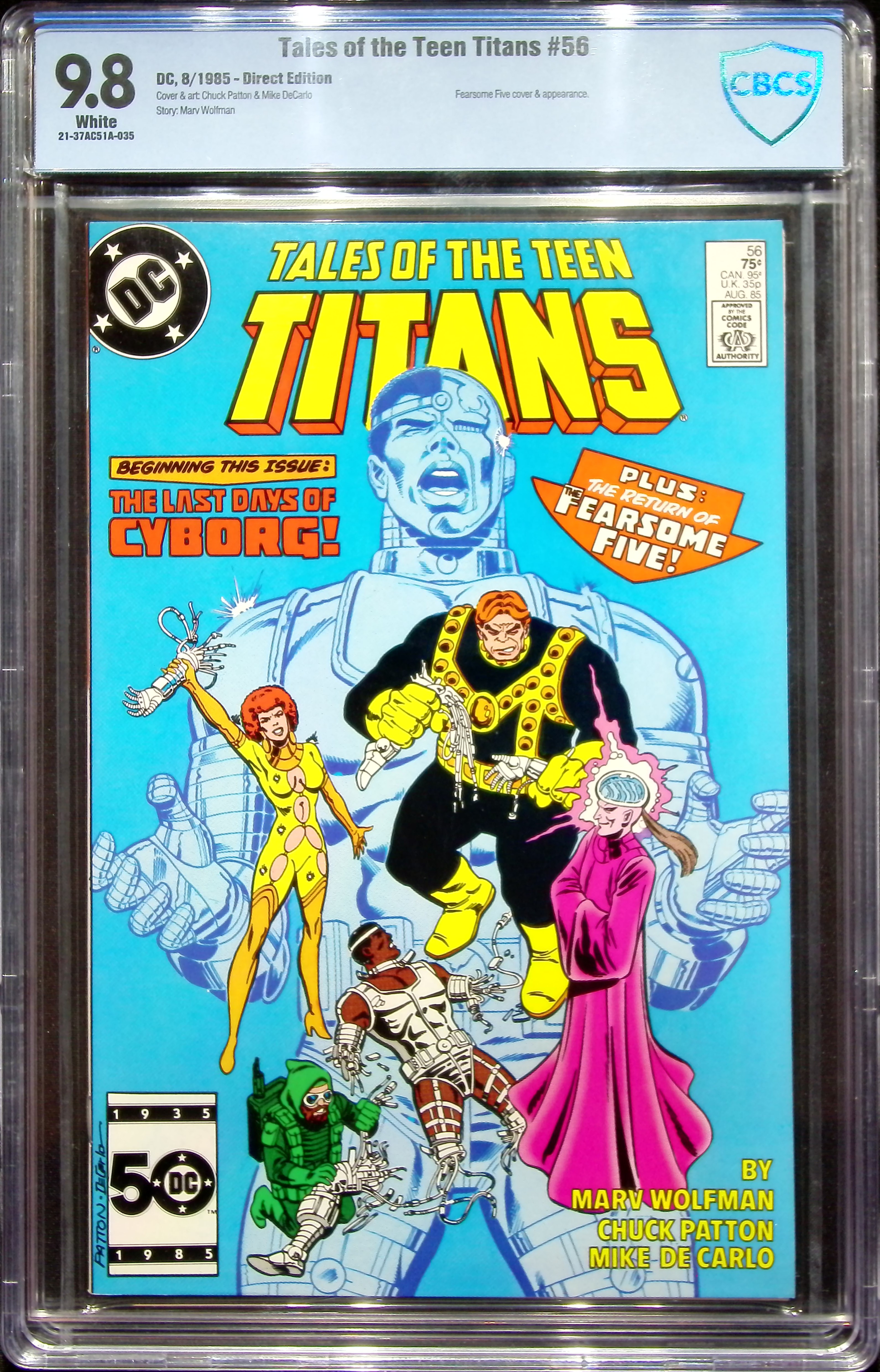 1985 Tales of the Teen Titans #56 CBCS 9.8 DC Comics