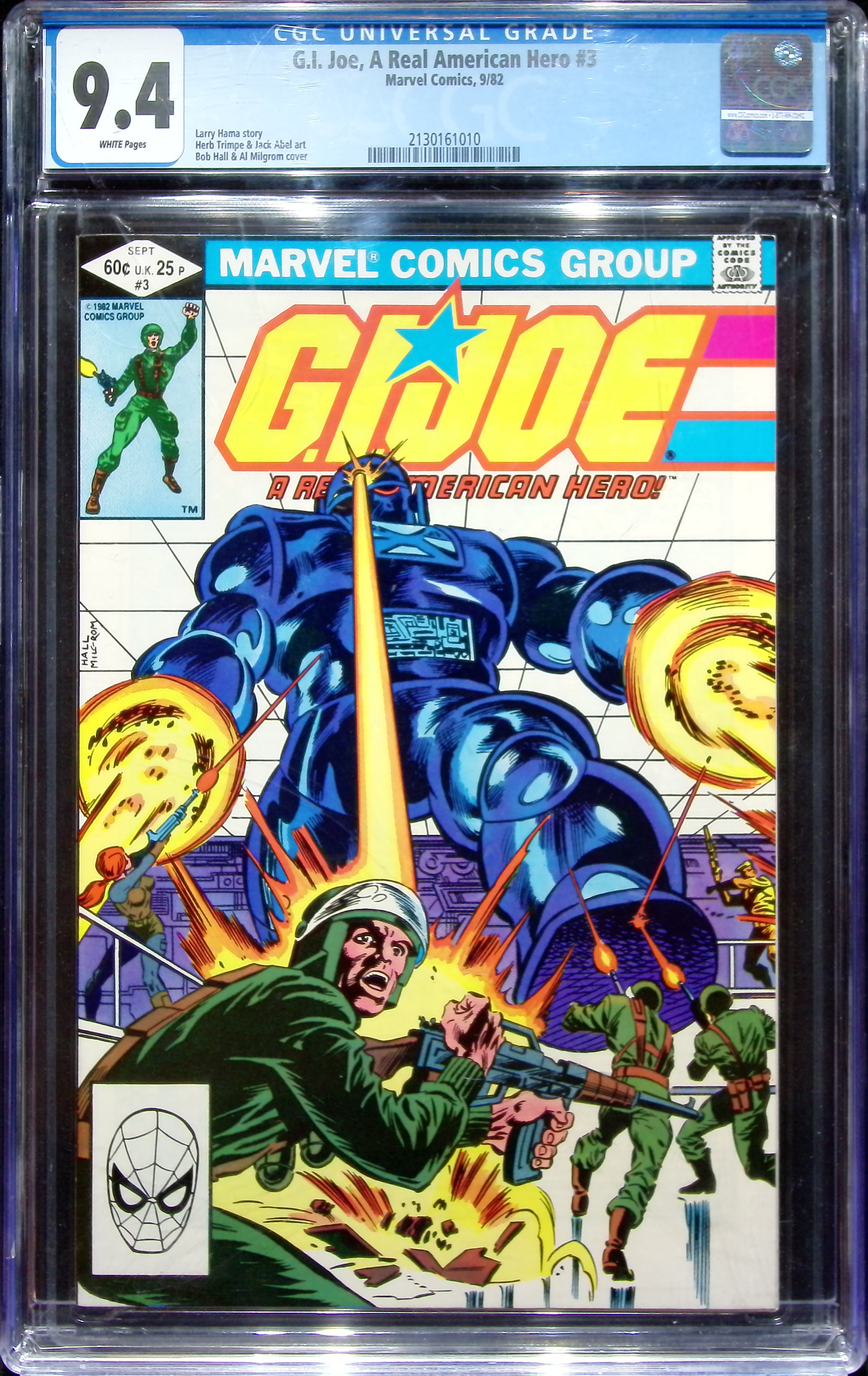 1982 G.I. Joe, A Real American Hero #3 CGC 9.4 Marvel Comics
