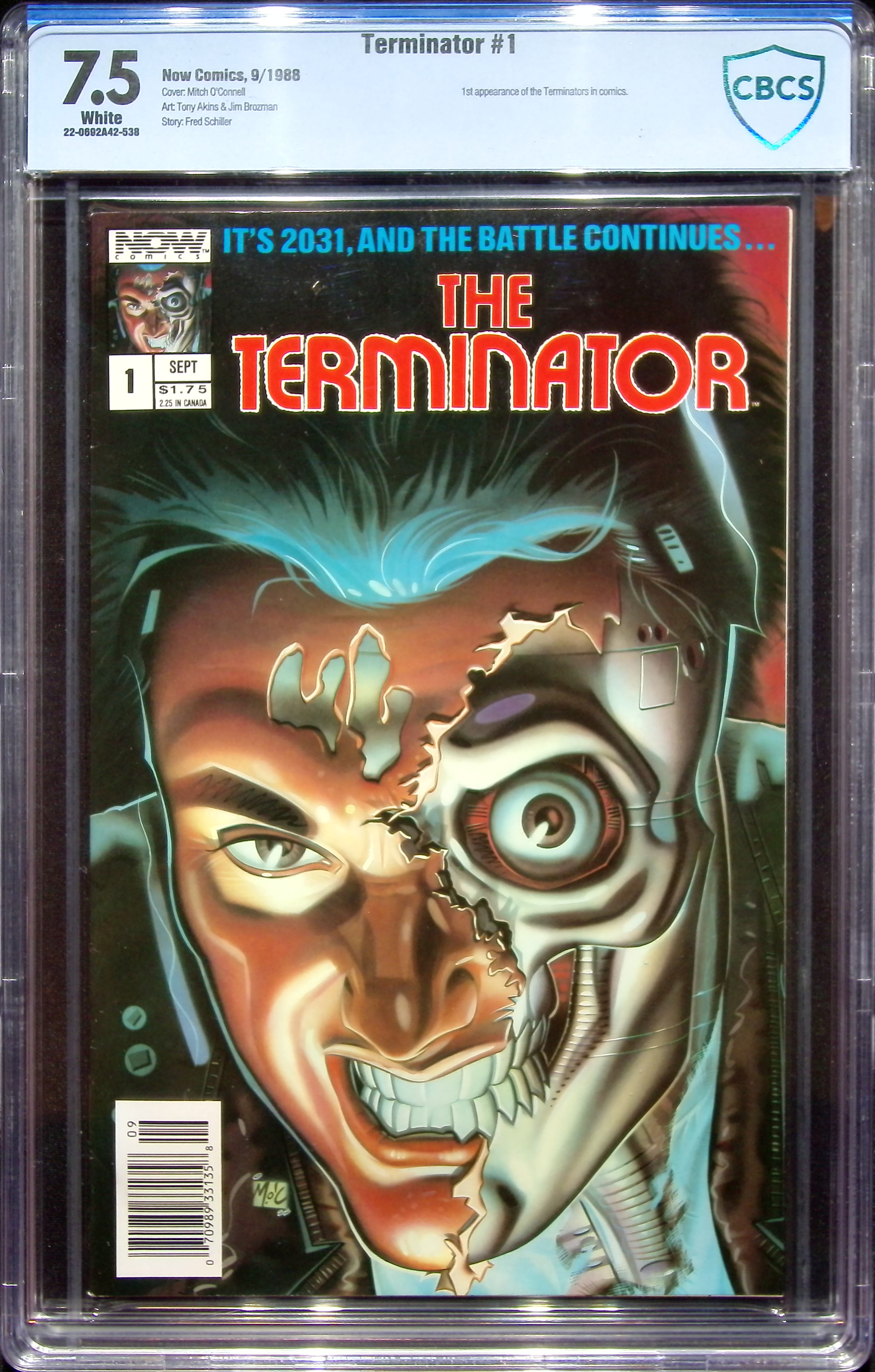 1988 Terminator #1 CBCS 7.5 Now Comics