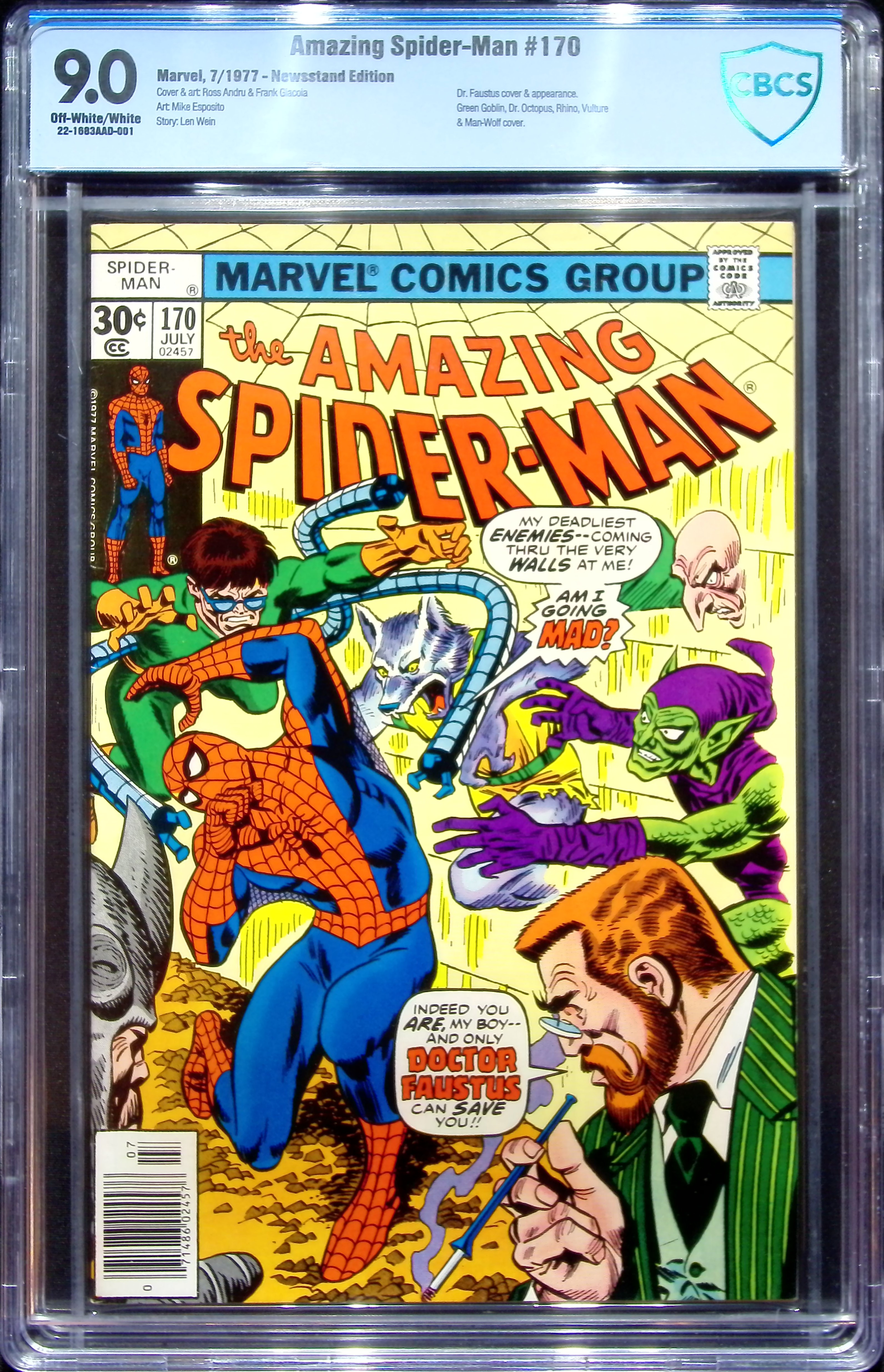 1977 Amazing Spider-Man #170 CBCS 9 Marvel Comics
