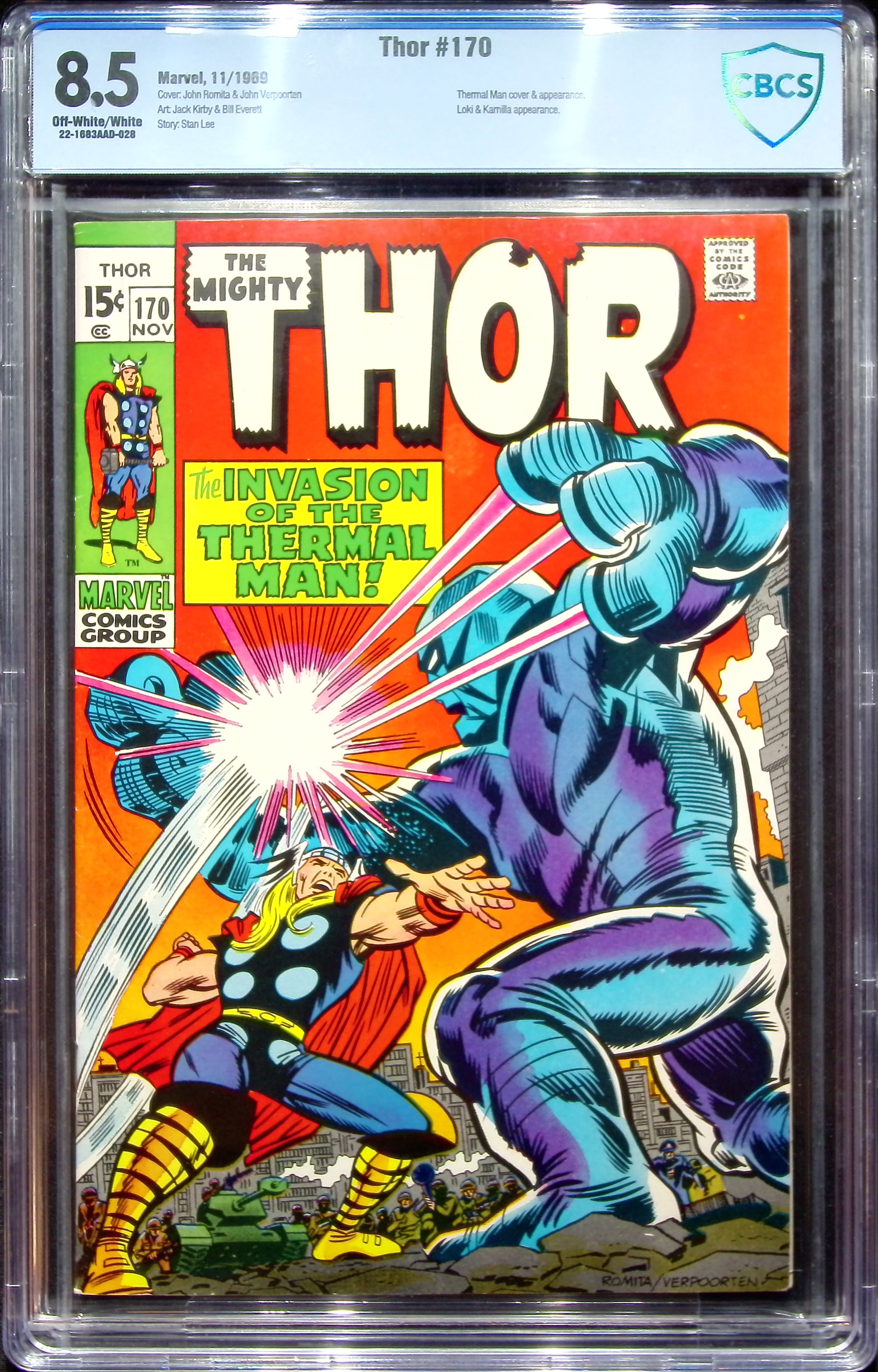 1969 Thor #170 CBCS 8.5 Marvel Comics