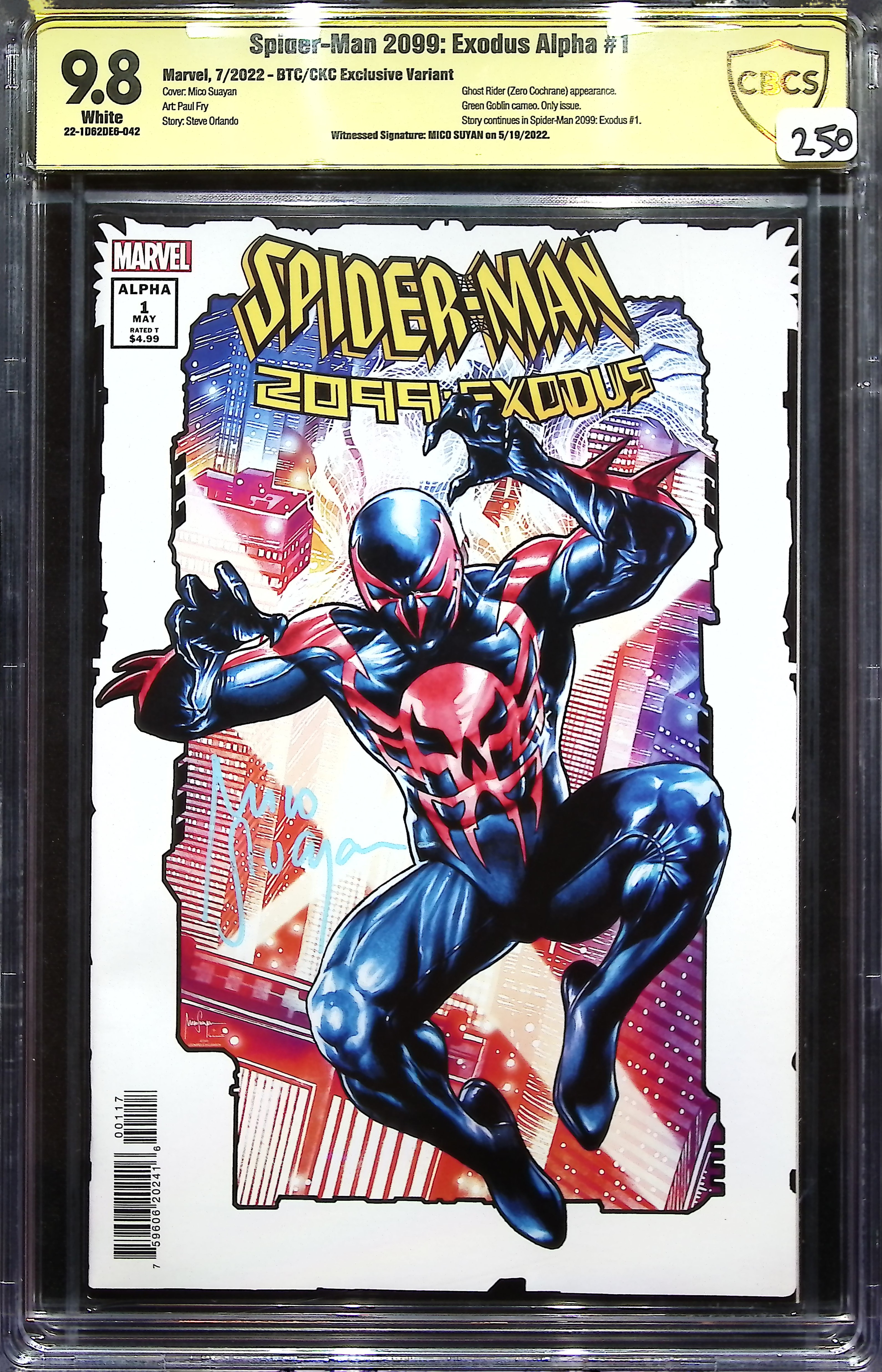 2022 Spider-Man 2099: Exodus Alpha #1 CBCS 9.8 Marvel Comics