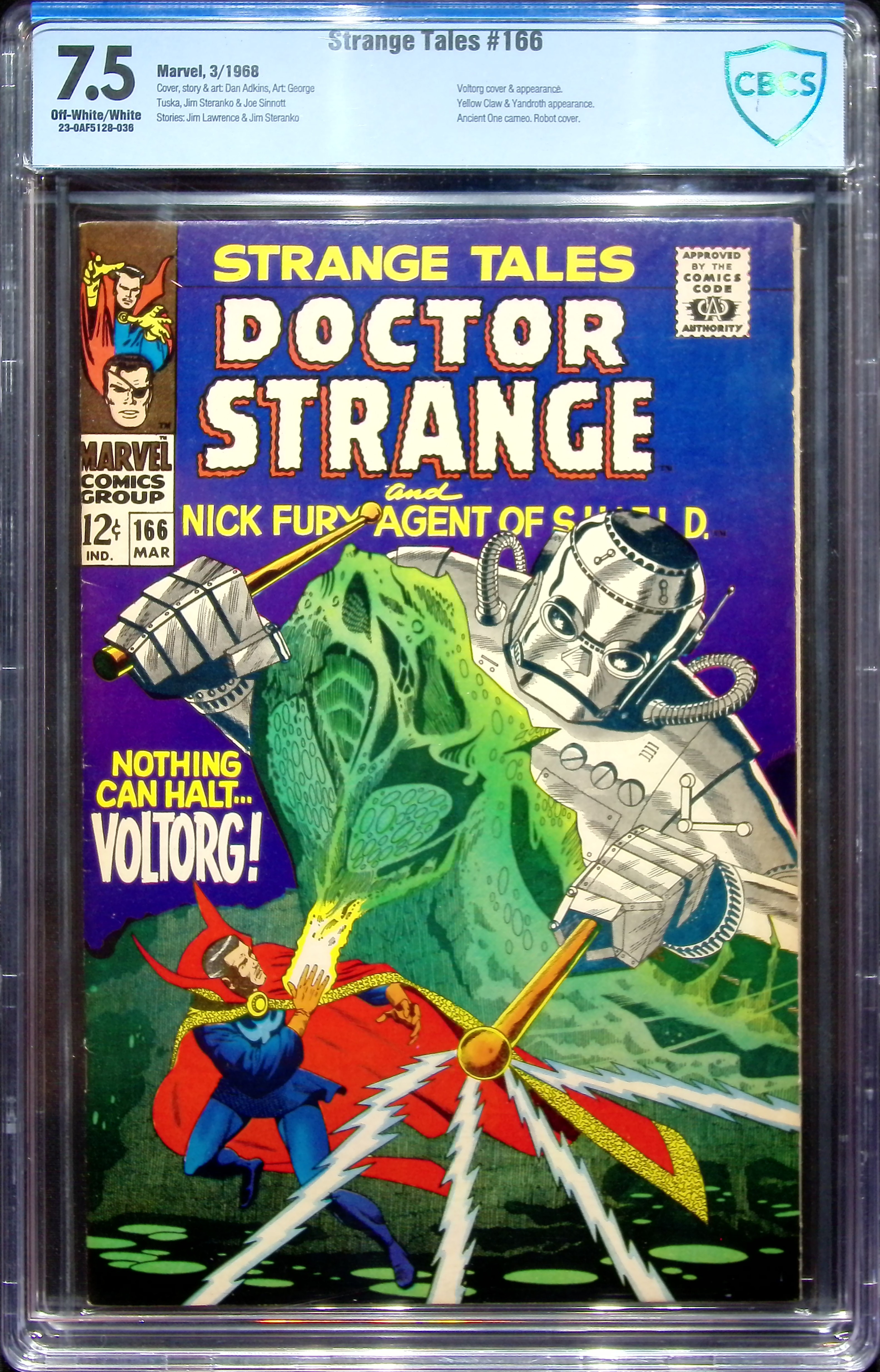 1968 Strange Tales #166 CBCS 7.5 Marvel Comics