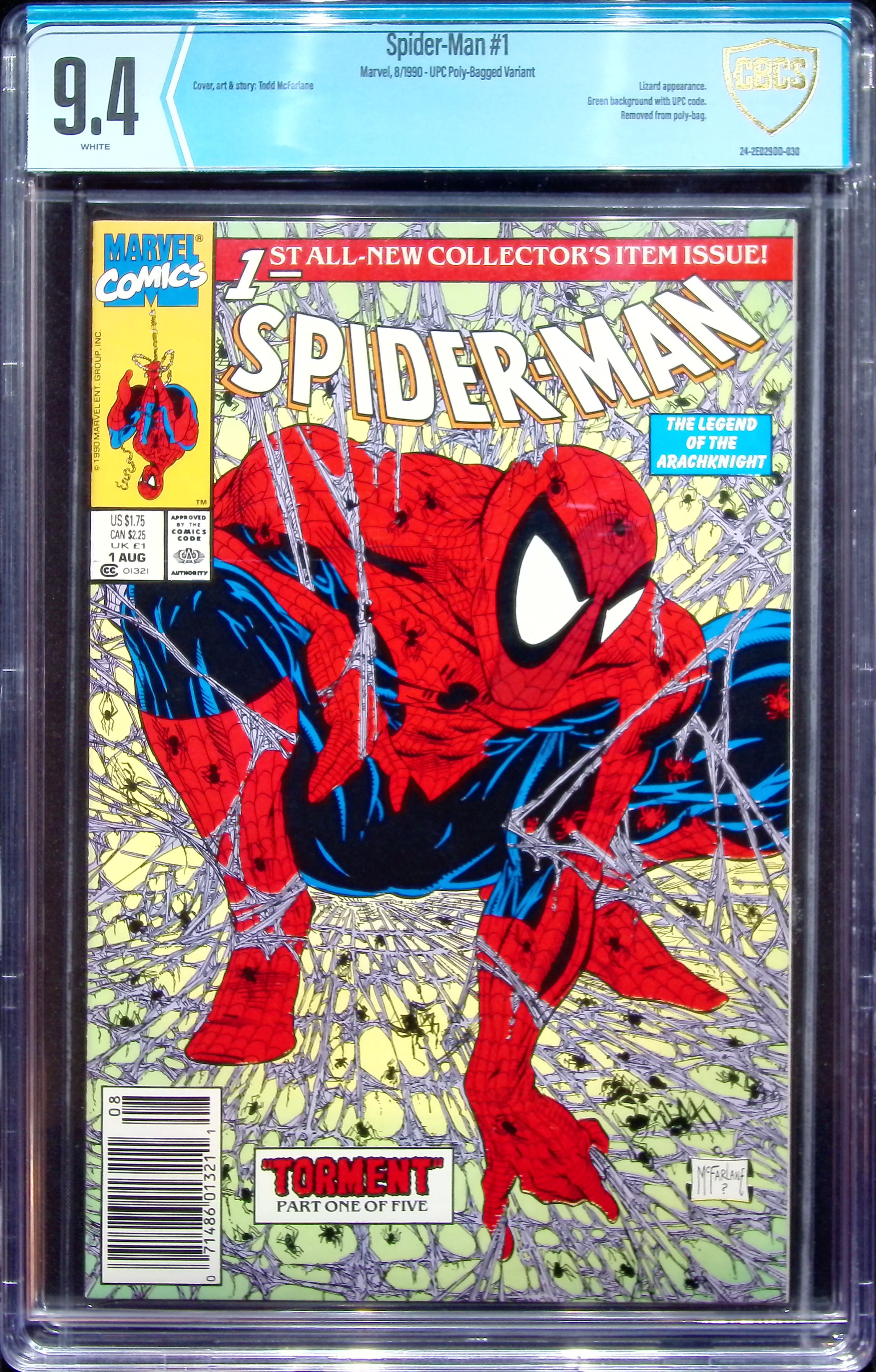 1990 Spider-Man #1 CBCS 9.4 Marvel Comics