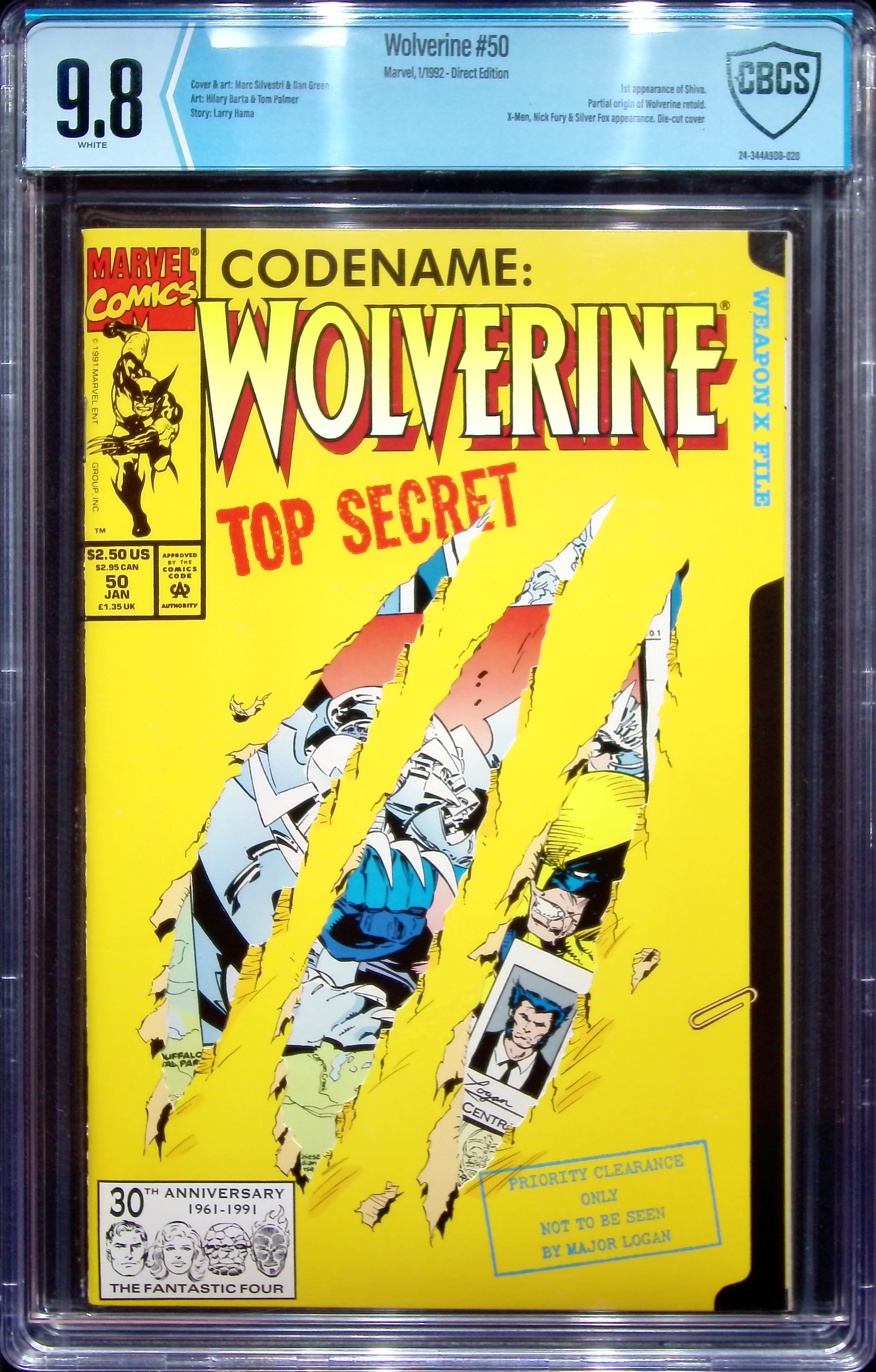 1992 Wolverine #50 CBCS 9.8 Marvel Comics