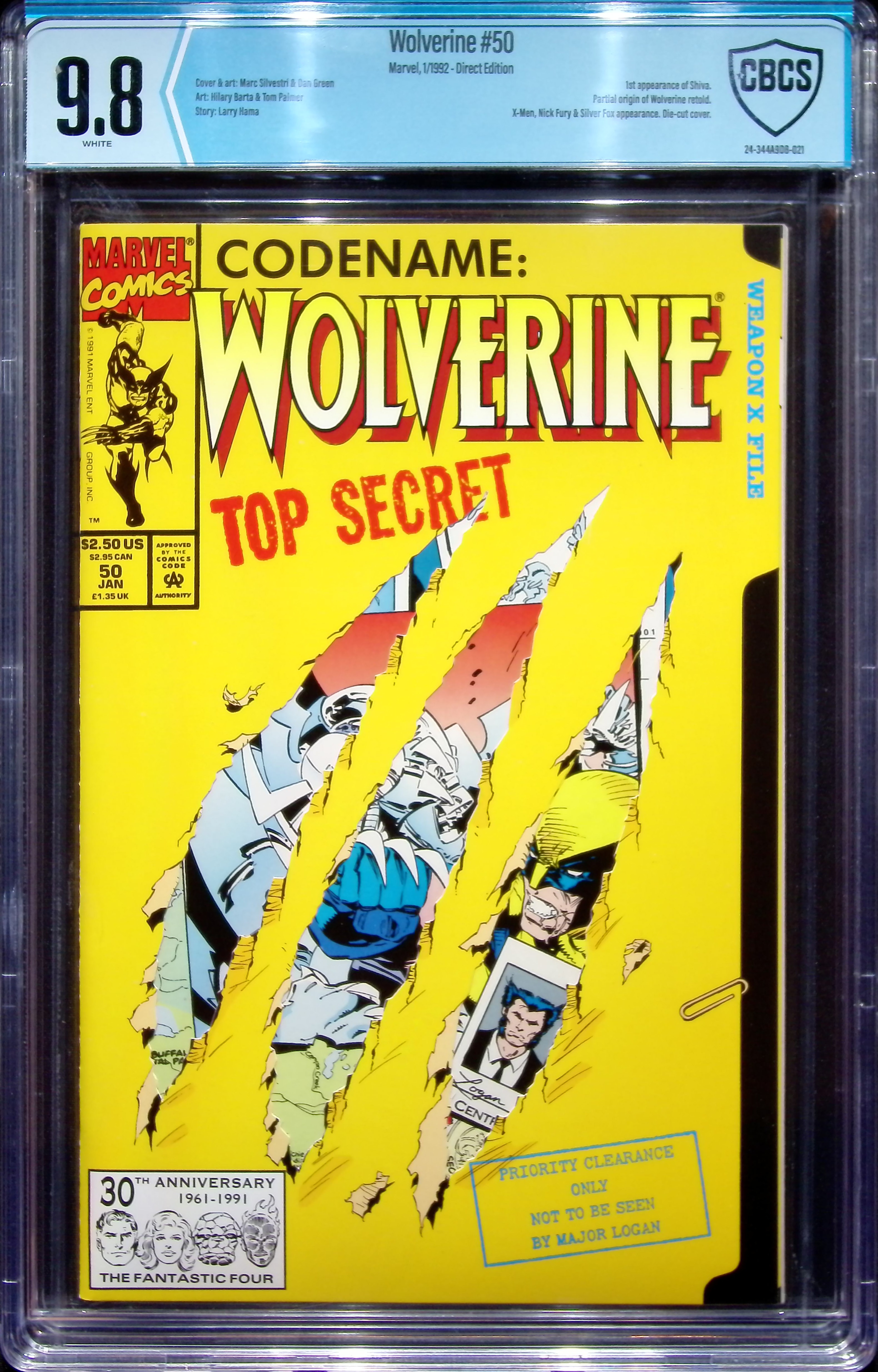 1992 Wolverine #50 CBCS 9.8 Marvel Comics