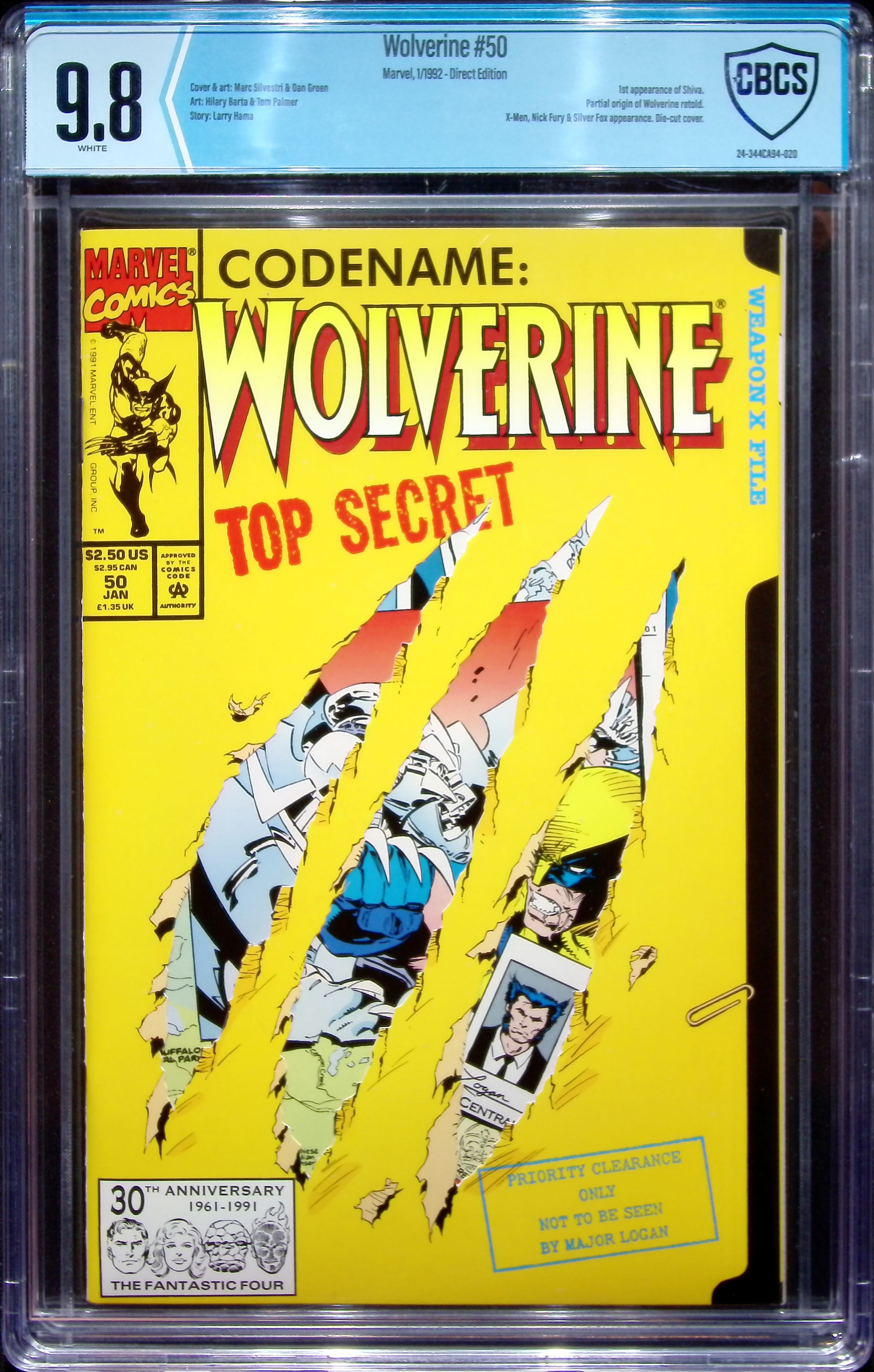 1992 Wolverine #50 CBCS 9.8 Marvel Comics