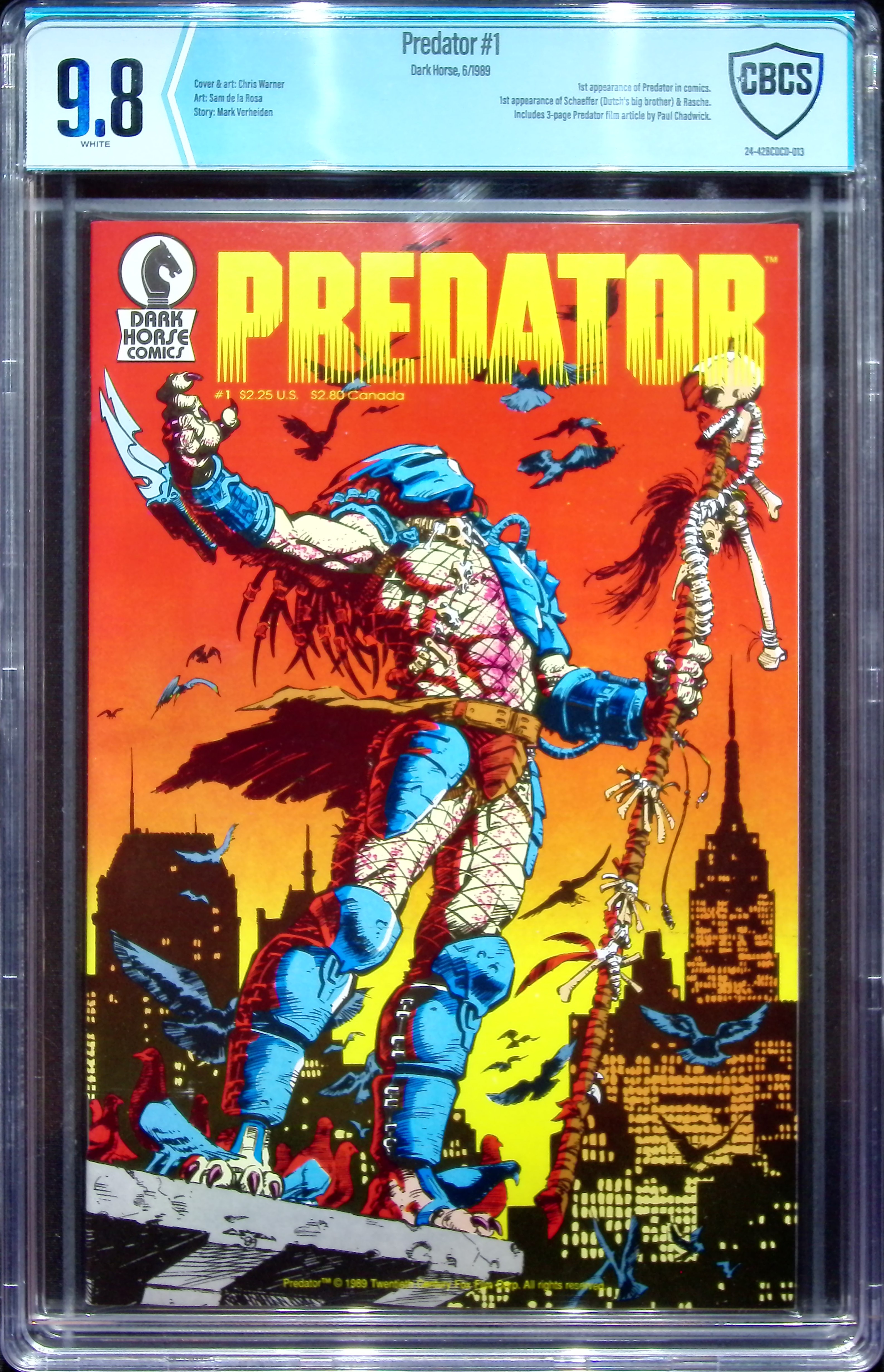 1989 Predator #1 CBCS 9.8 Dark Horse Comics