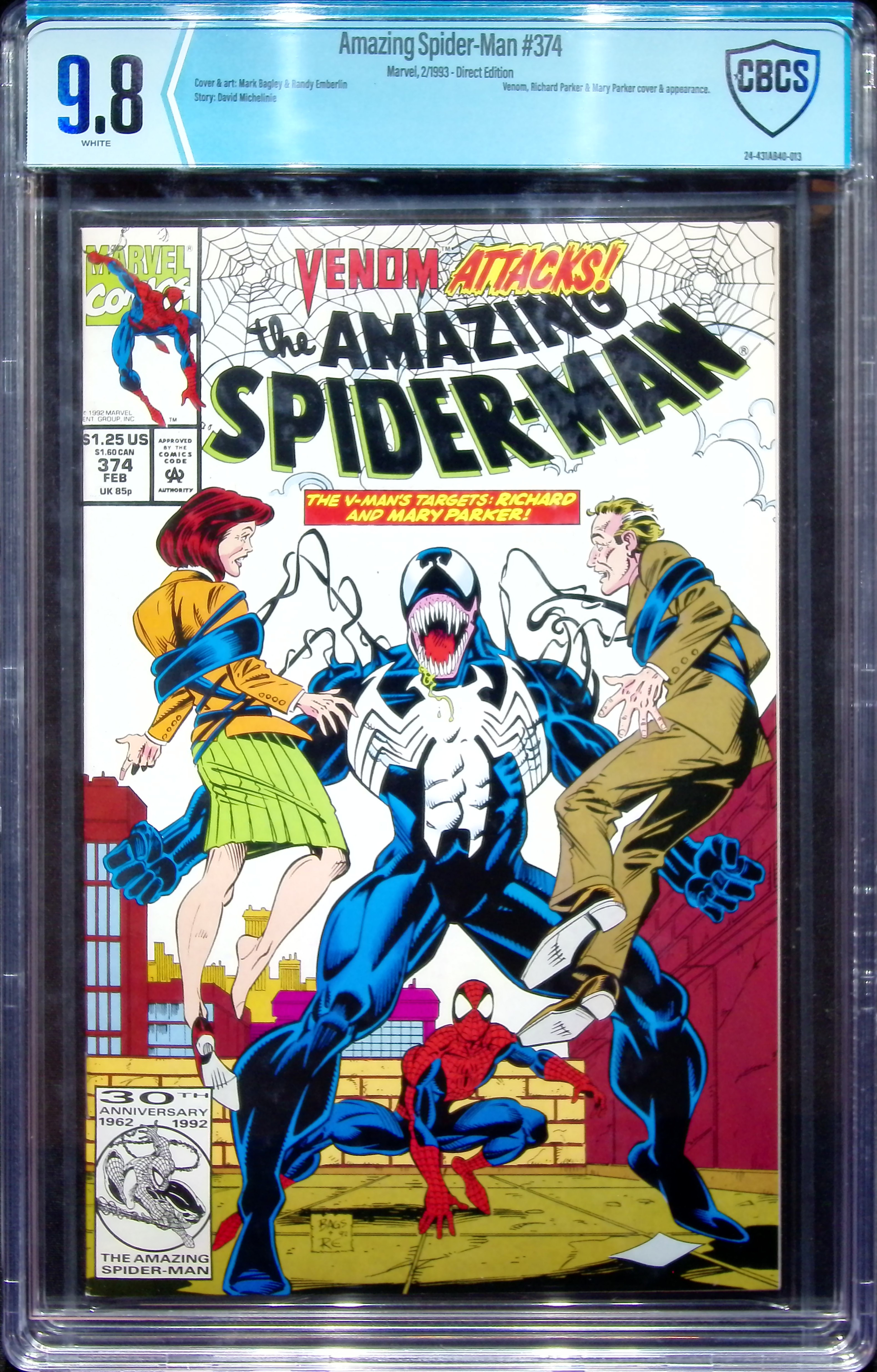 1993 Amazing Spider-Man #374 CBCS 9.8 Marvel Comics