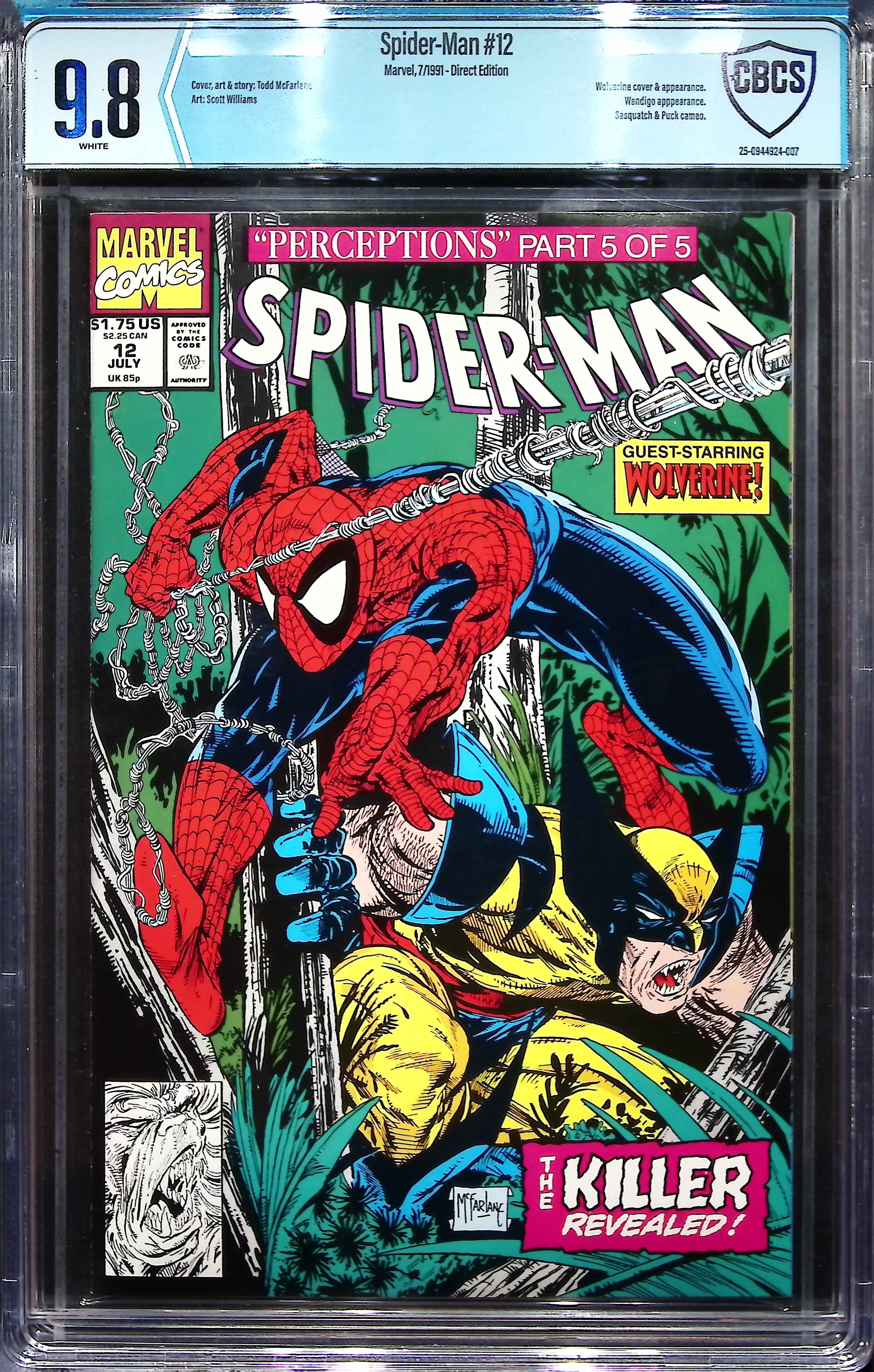1991 Spider-Man #12 CBCS 9.8 Marvel Comics