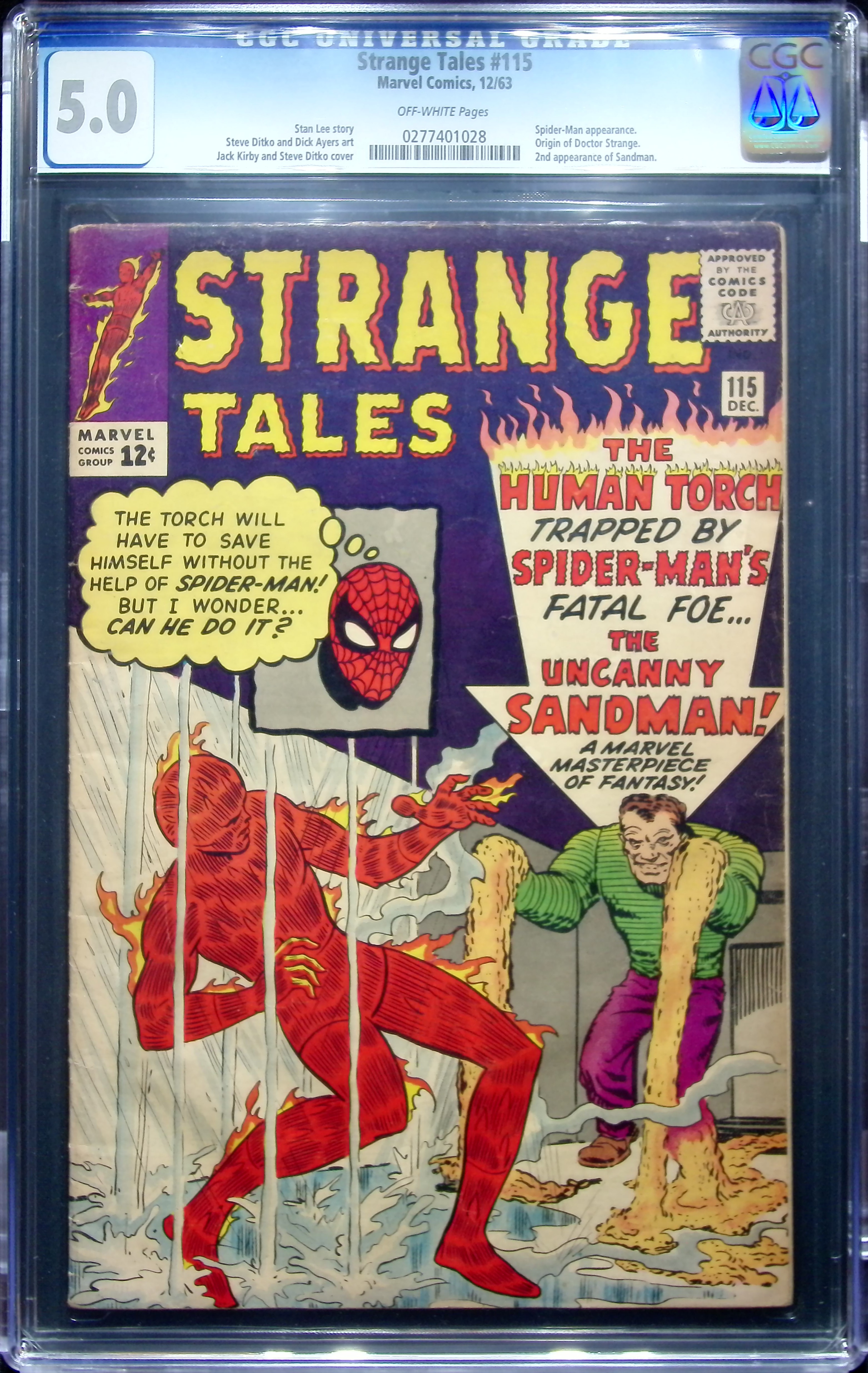 1963 Strange Tales #115 CGC 5 Marvel Comics
