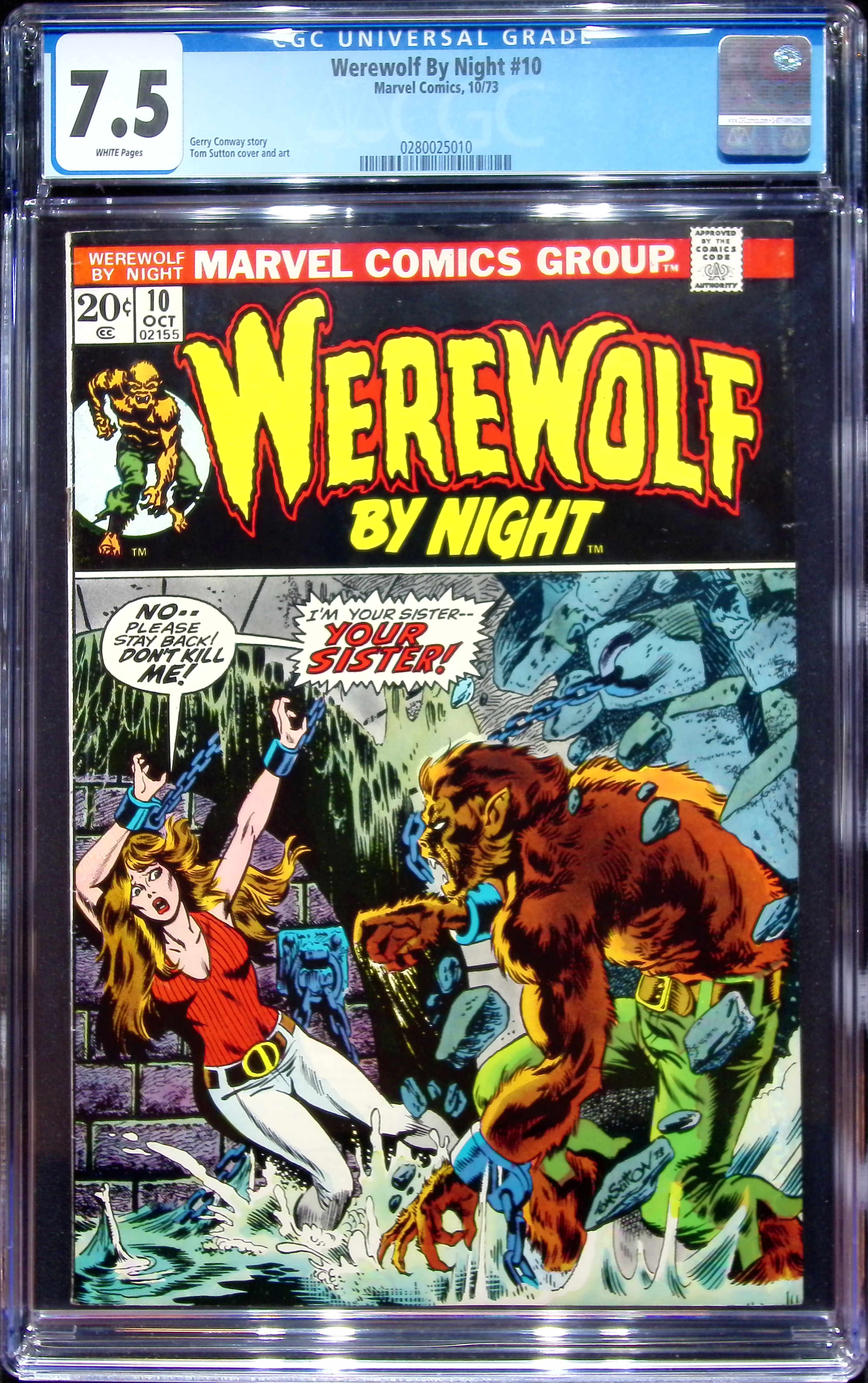 1973 Werewolf By Night #10 CGC 7.5 Marvel Comics