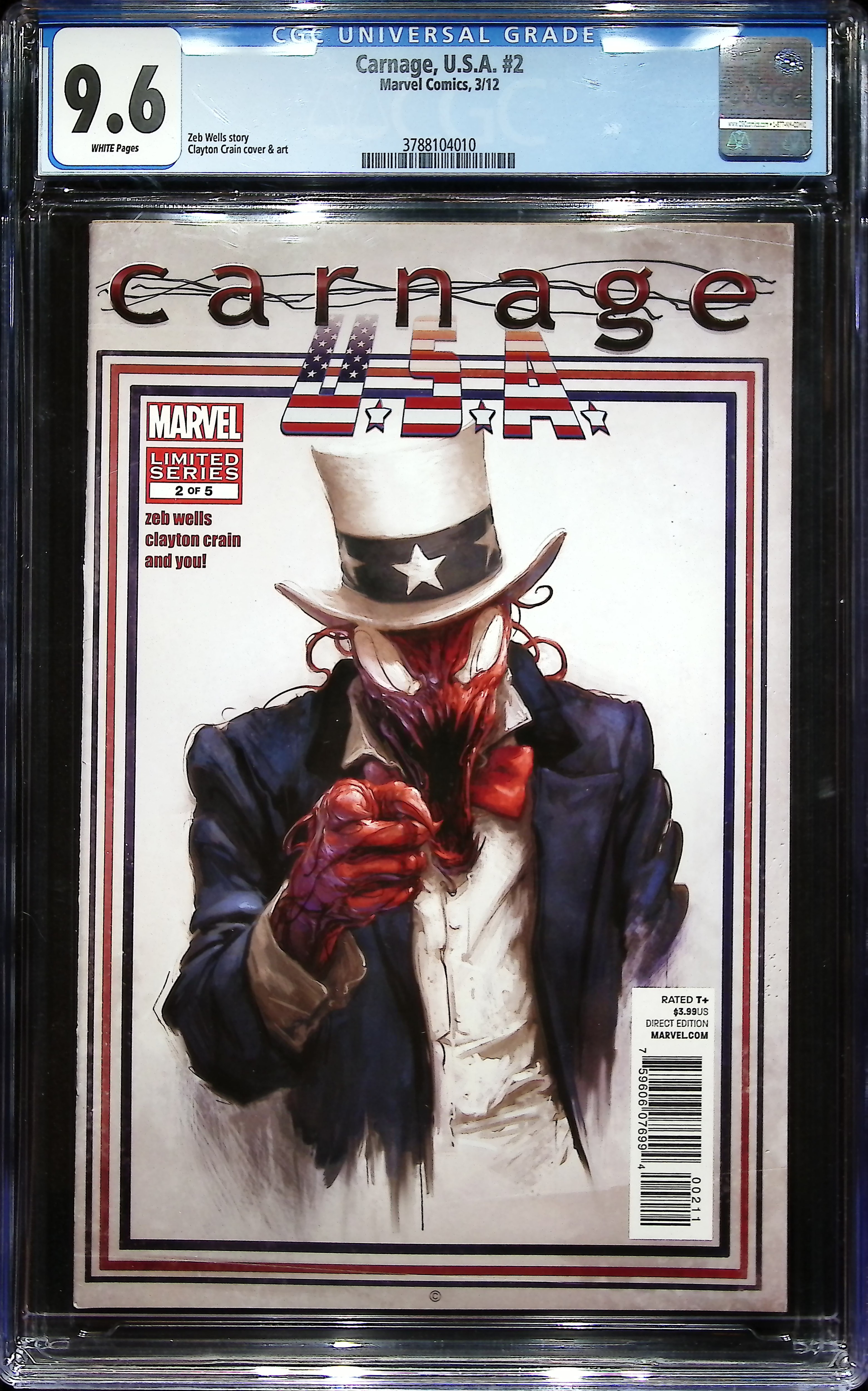 2012 Carnage, U.S.A. #2 CGC 9.6 Marvel Comics