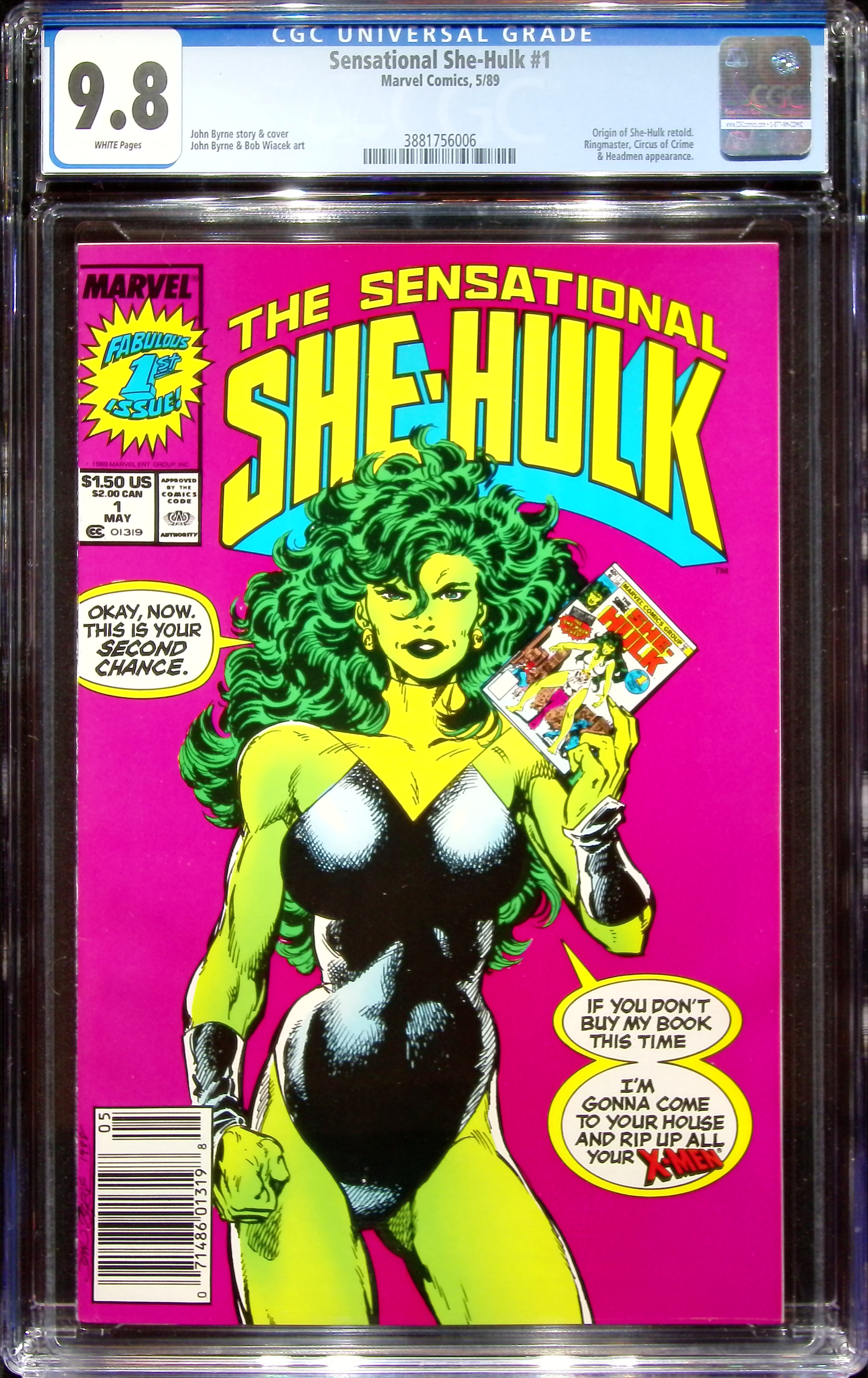 1989 Sensational She-Hulk #1 CGC 9.8 Marvel Comics