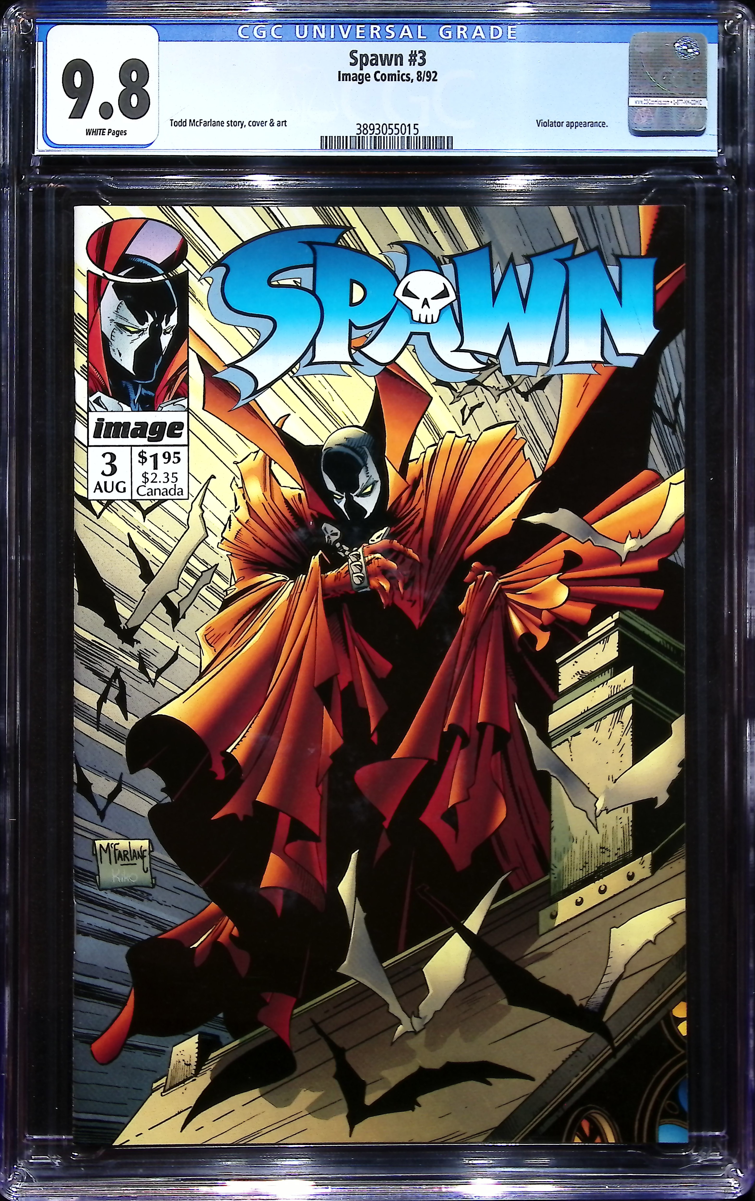 1992 Spawn #3 CGC 9.8 Image Comics