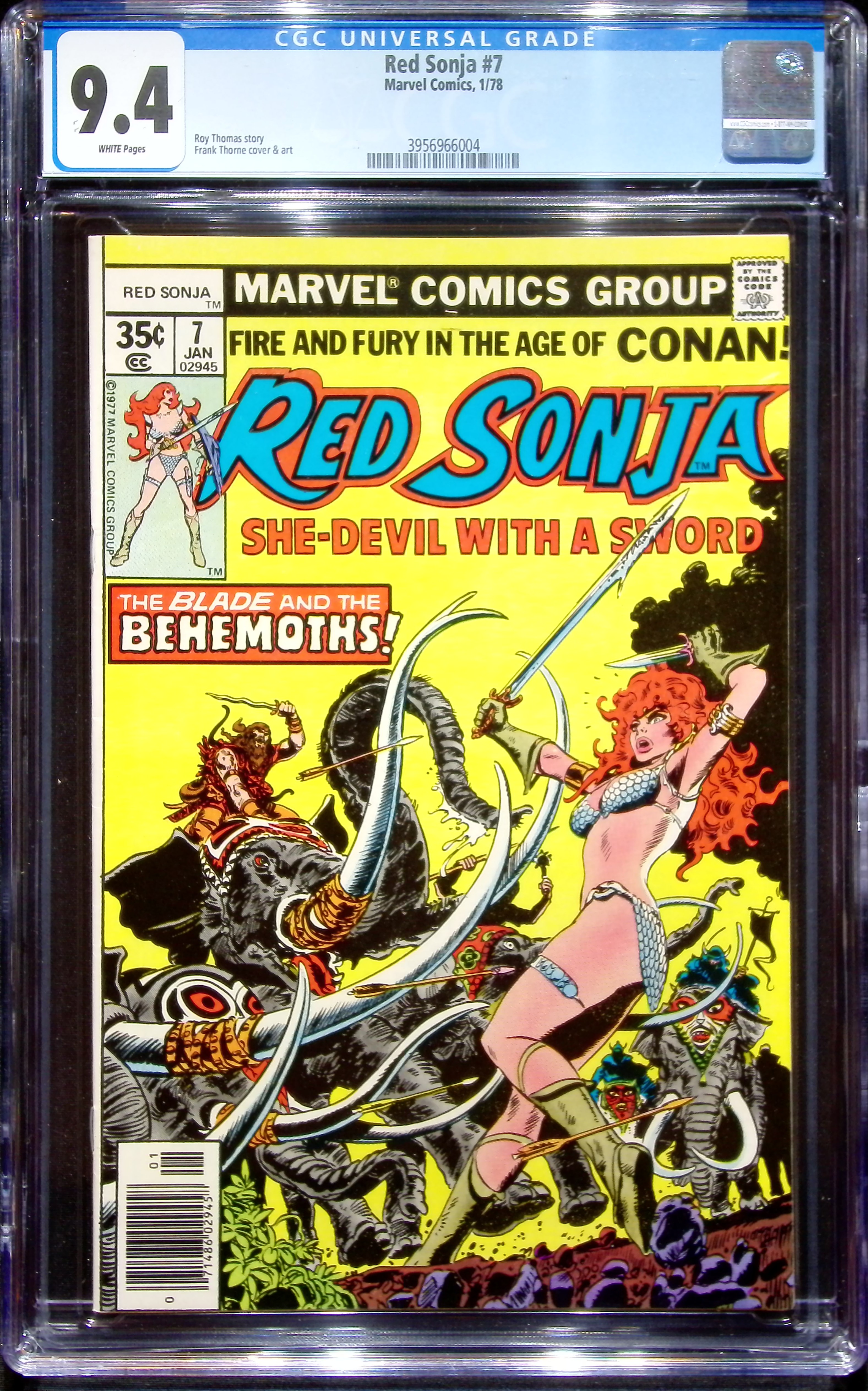 1978 Red Sonja #7 CGC 9.4 Marvel Comics