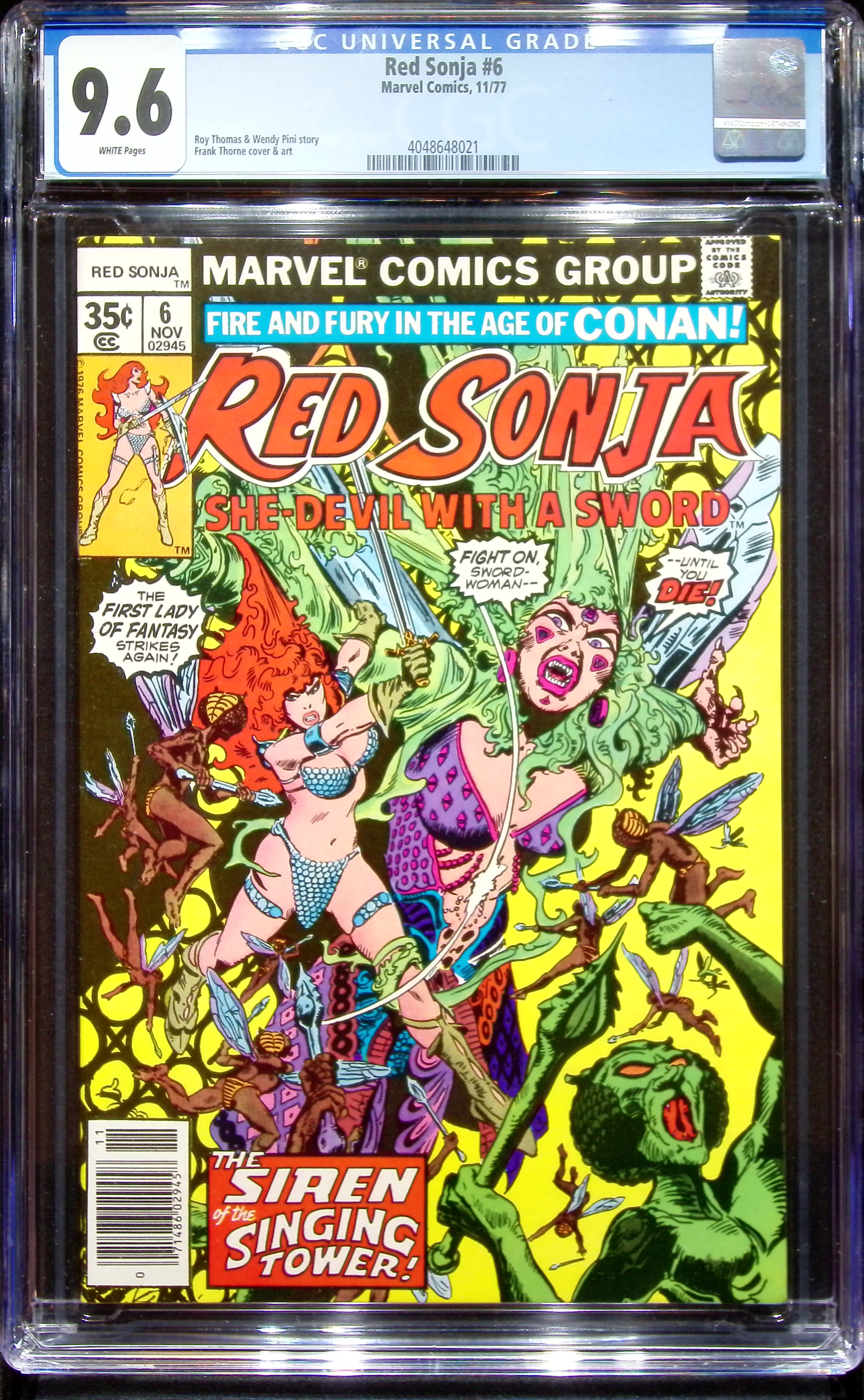 1977 Red Sonja #6 CGC 9.6 Marvel Comics