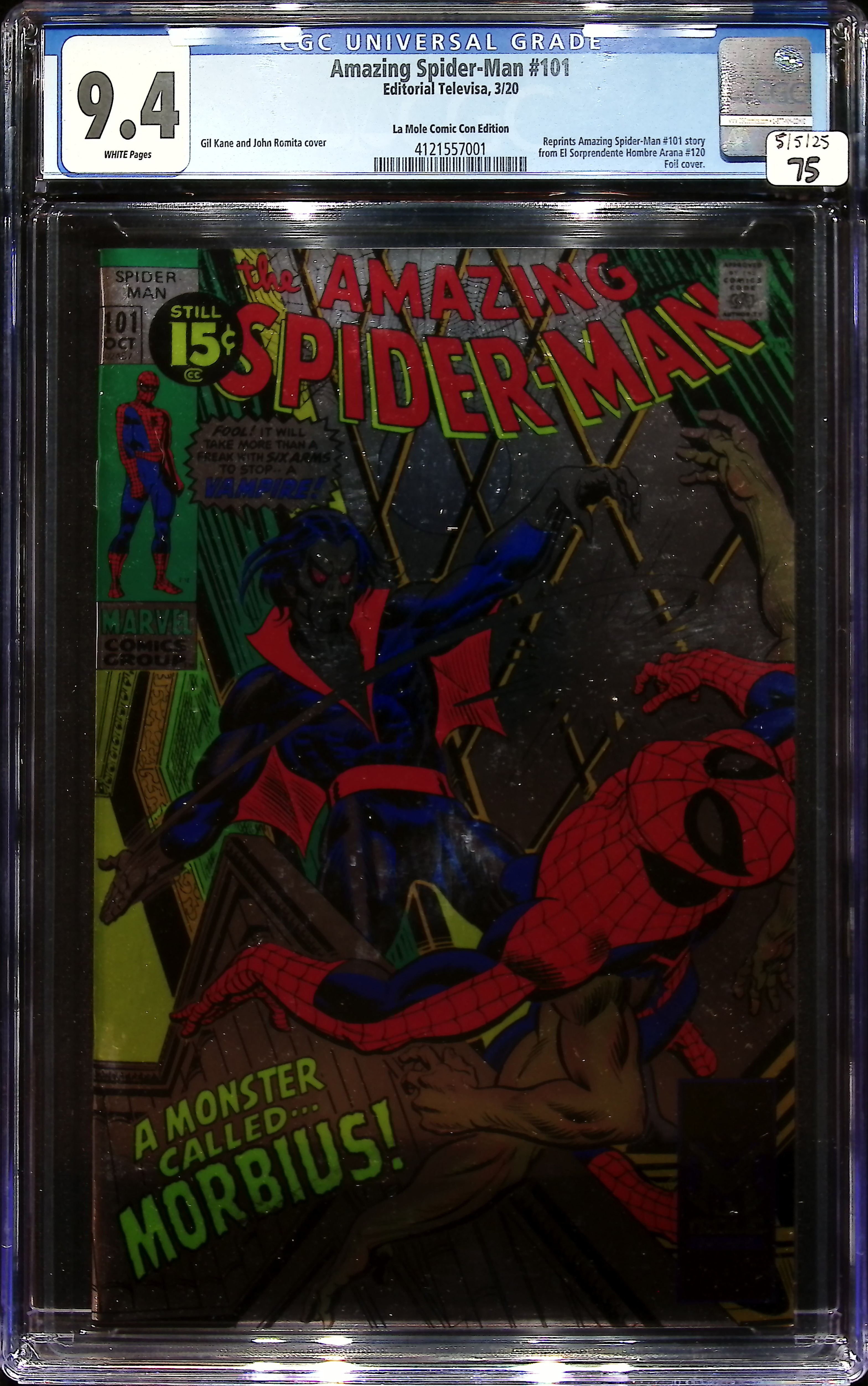 2020 Amazing Spider-Man #101 CGC 9.4 Editorial Televisa