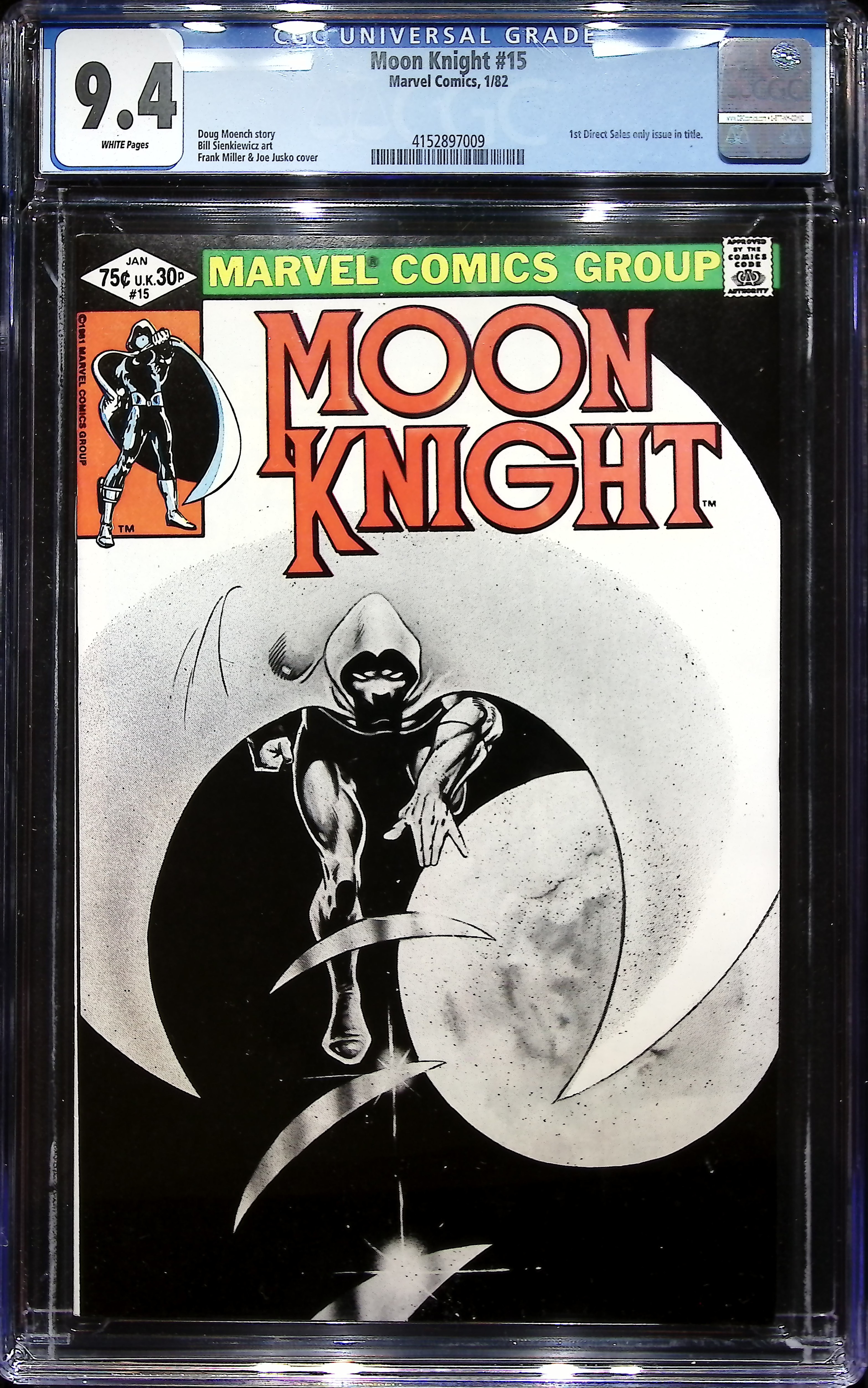 1982 Moon Knight #15 CGC 9.4 Marvel Comics