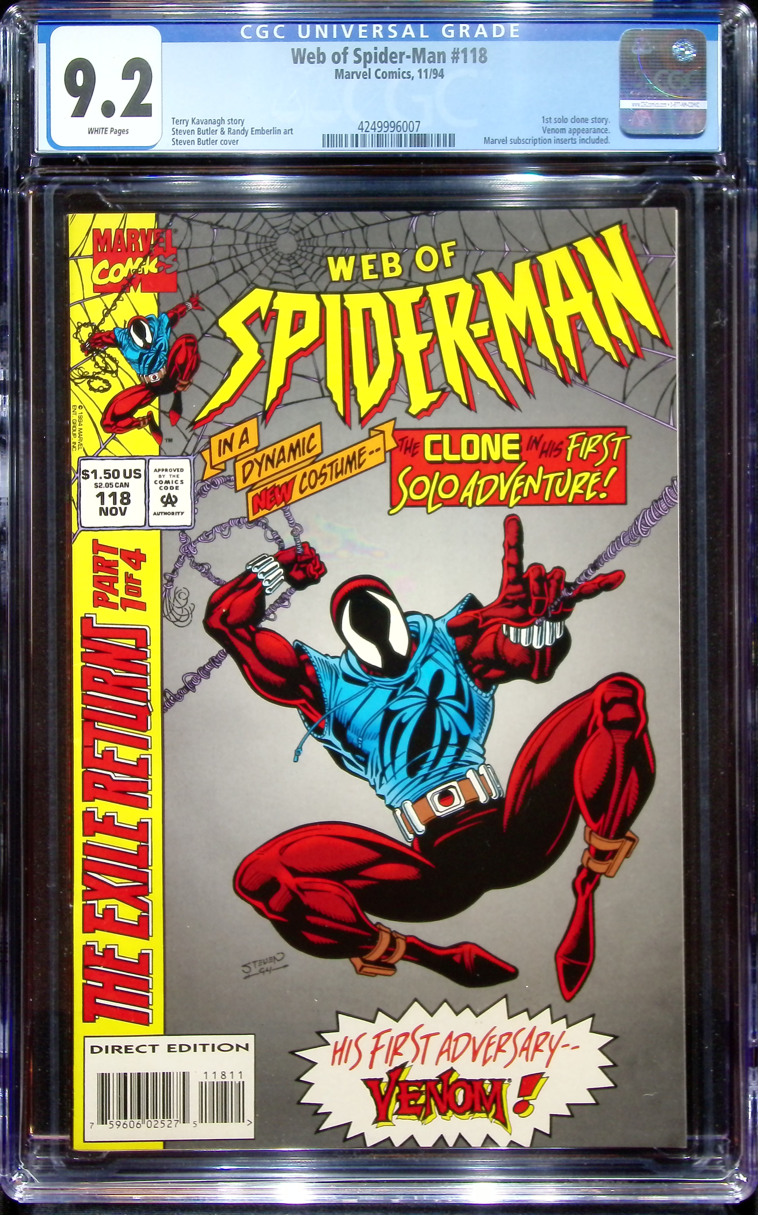 1994 Web of Spider-Man #118 CGC 9.2 Marvel Comics