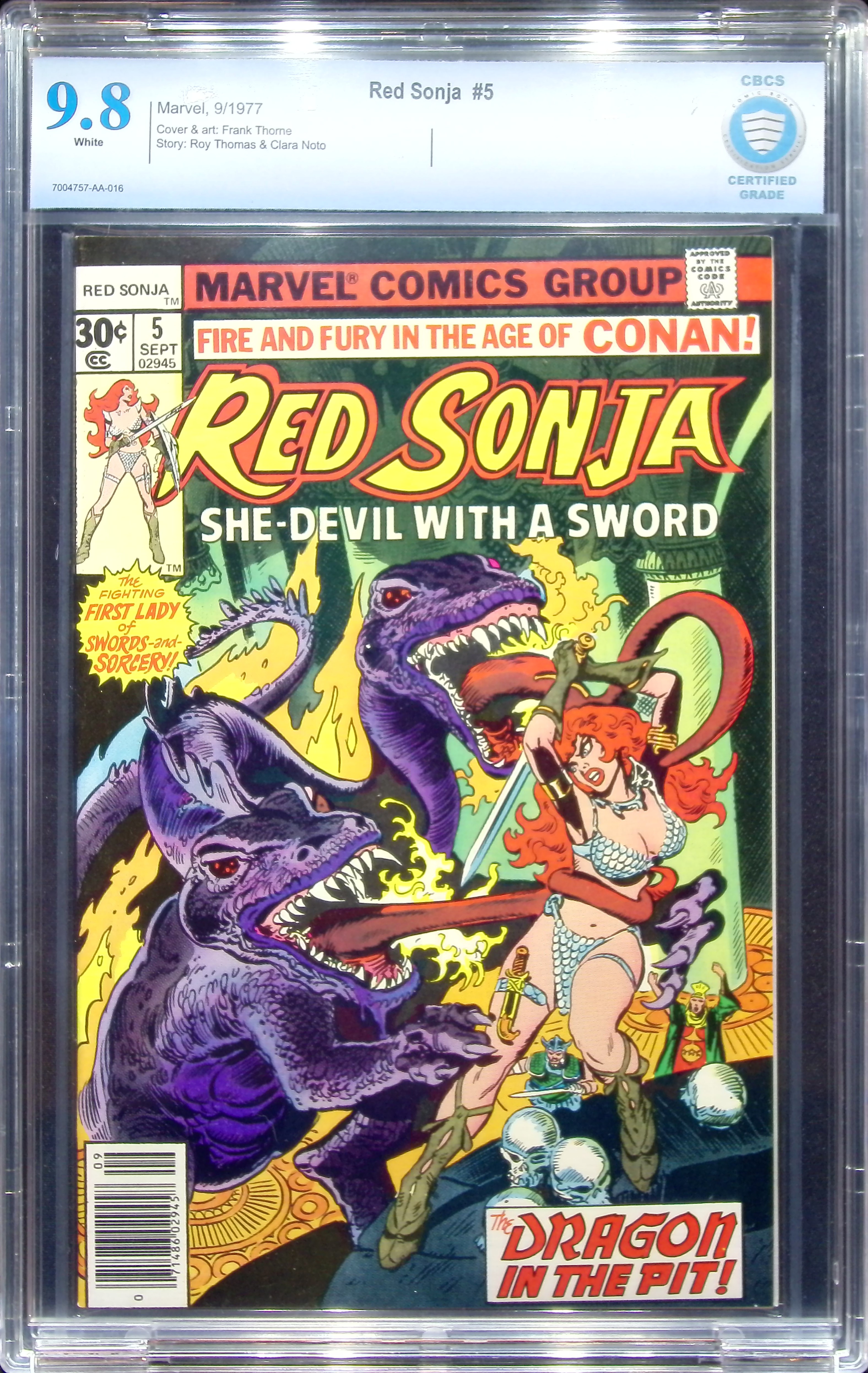1977 Red Sonja #5 CBCS 9.8 Marvel Comics