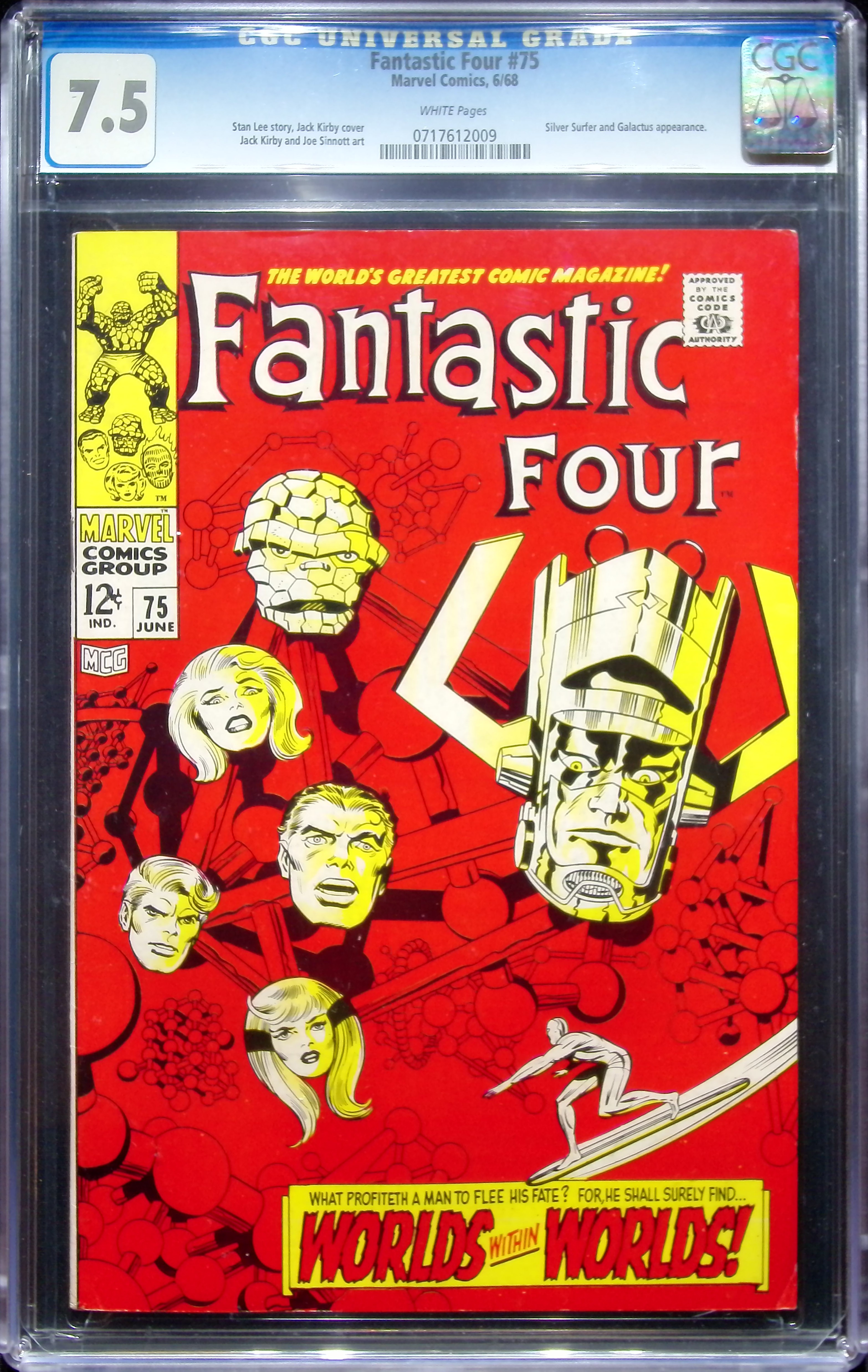 1968 Fantastic Four #75 CGC 7.5 Marvel Comics