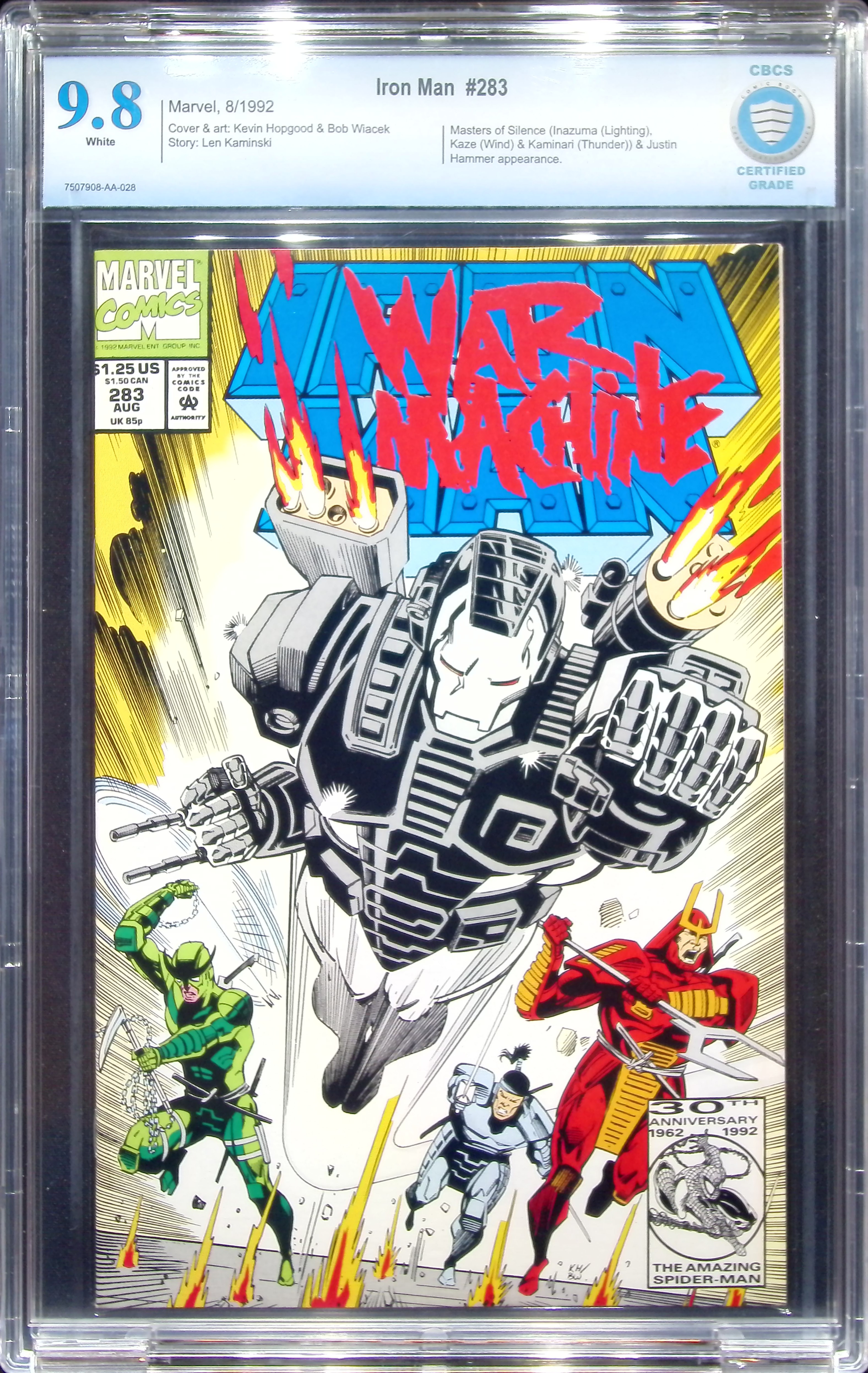 1992 Iron Man #283 CBCS 9.8 Marvel Comics