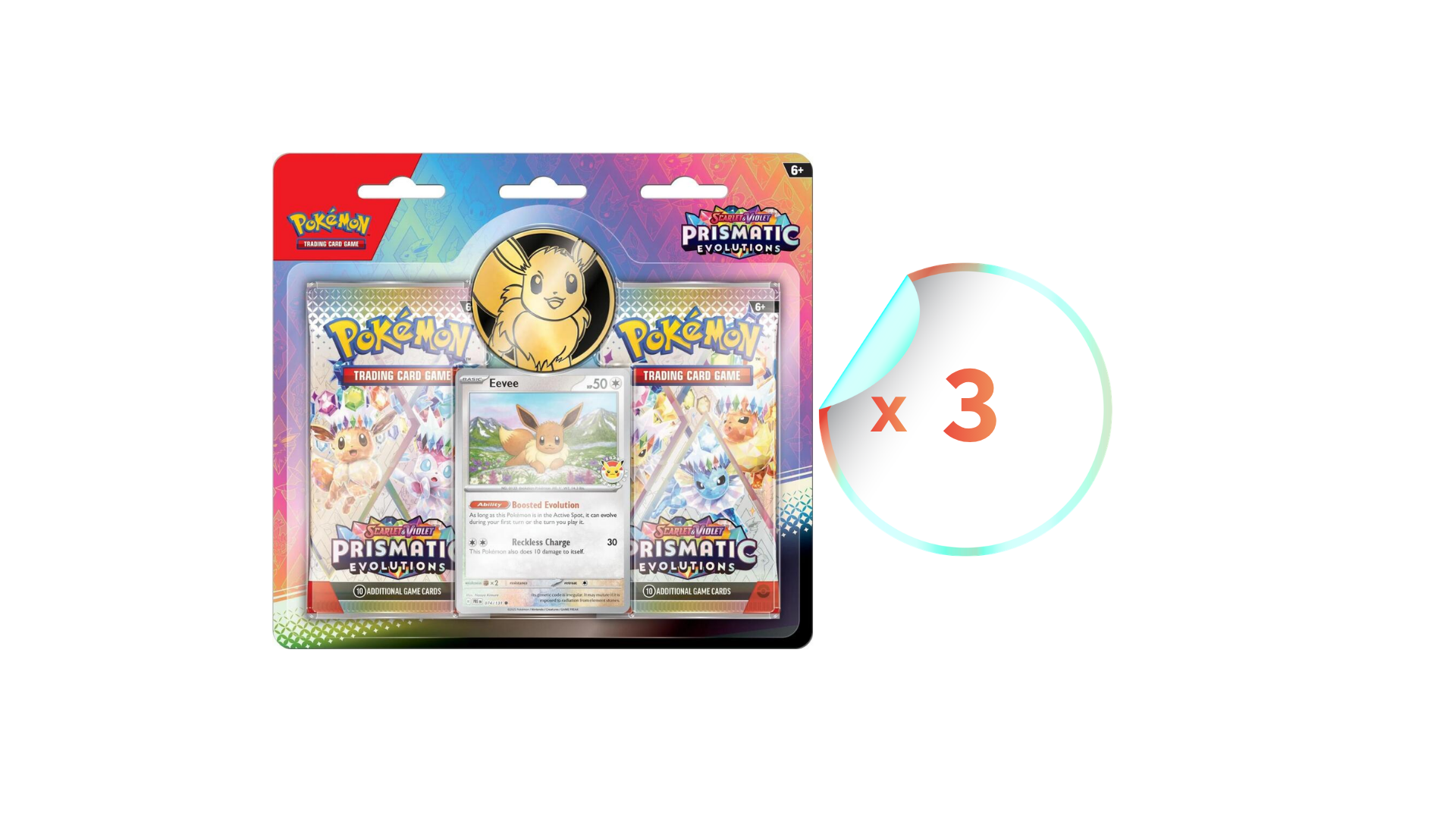 x3 Prismatic Evolutions 2-Pack Blister